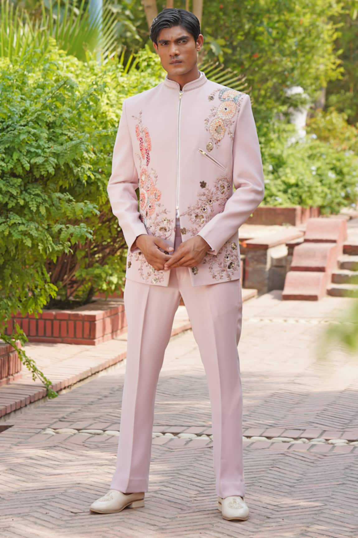 Soniya G Blush Pink Designer Sherwani Set 
