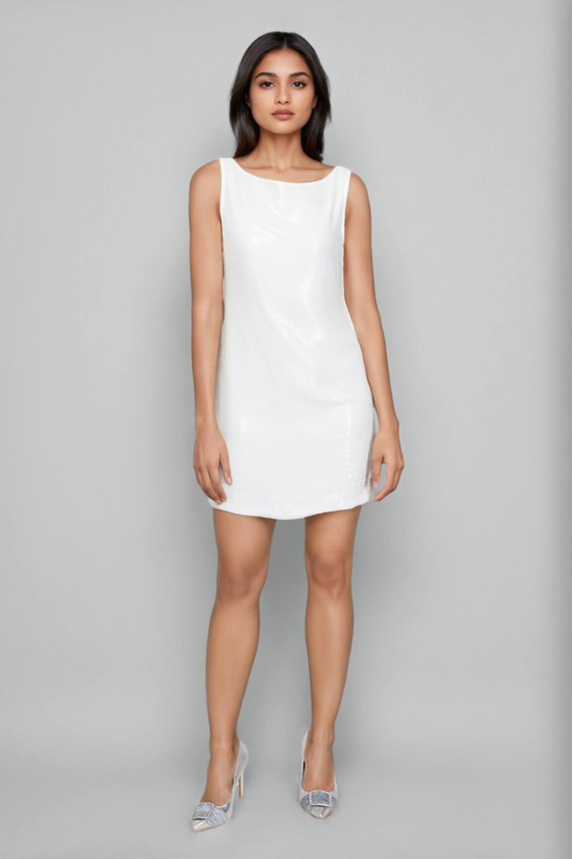 Emblaze White Georgette Designer Dress 