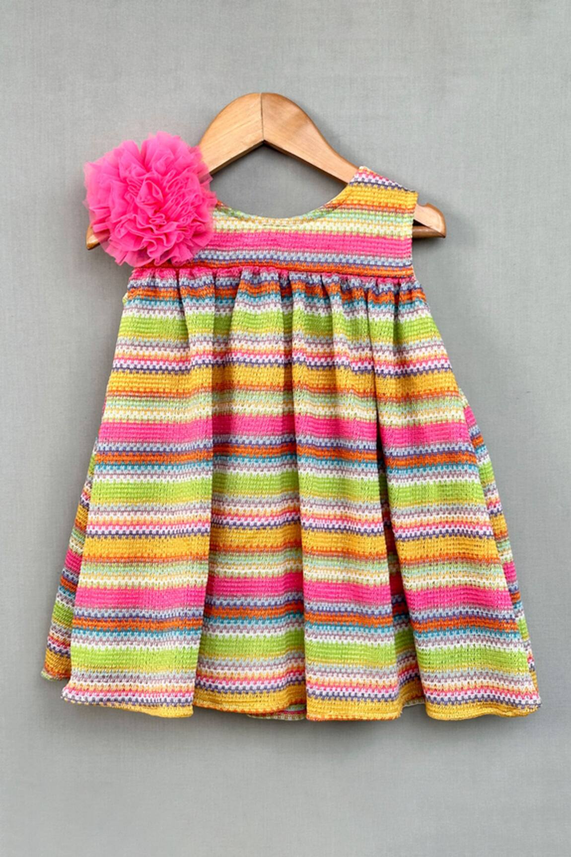 Label Neeti Multicolour Striped Knitted Dress 