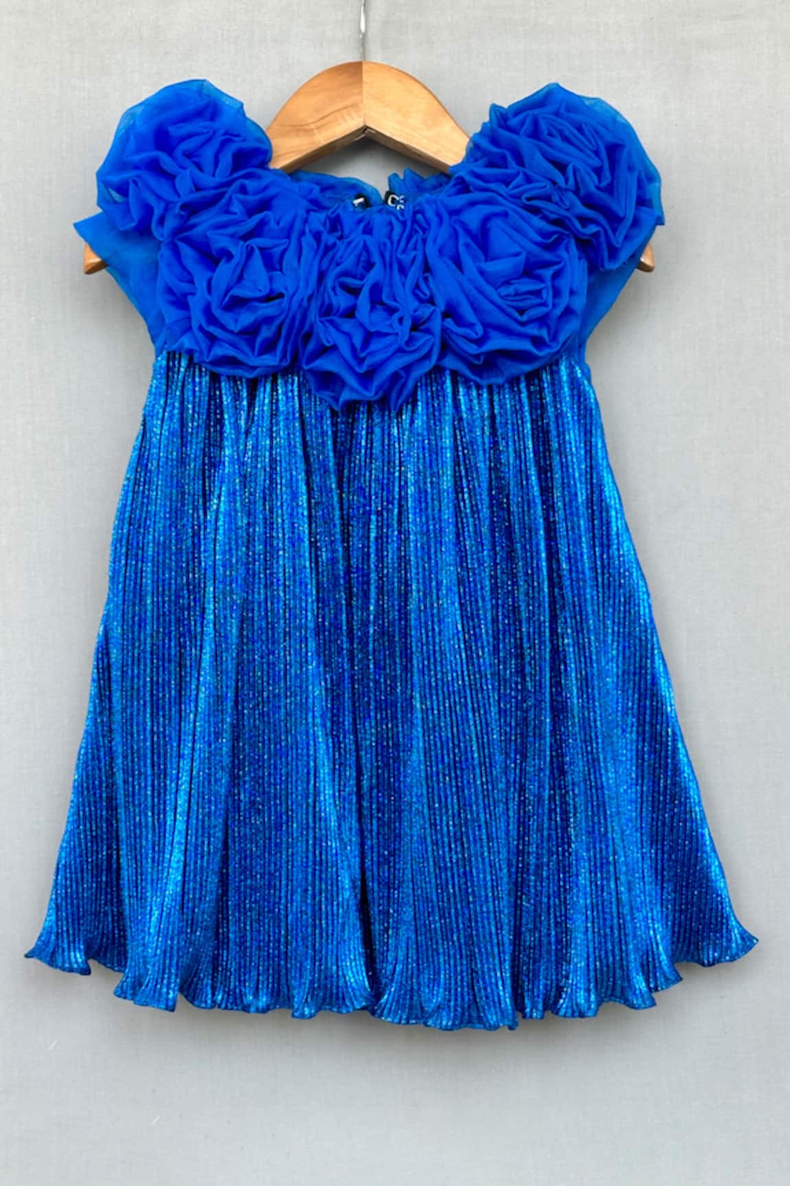 Label Neeti Royal Blue Pleated Party Dress 