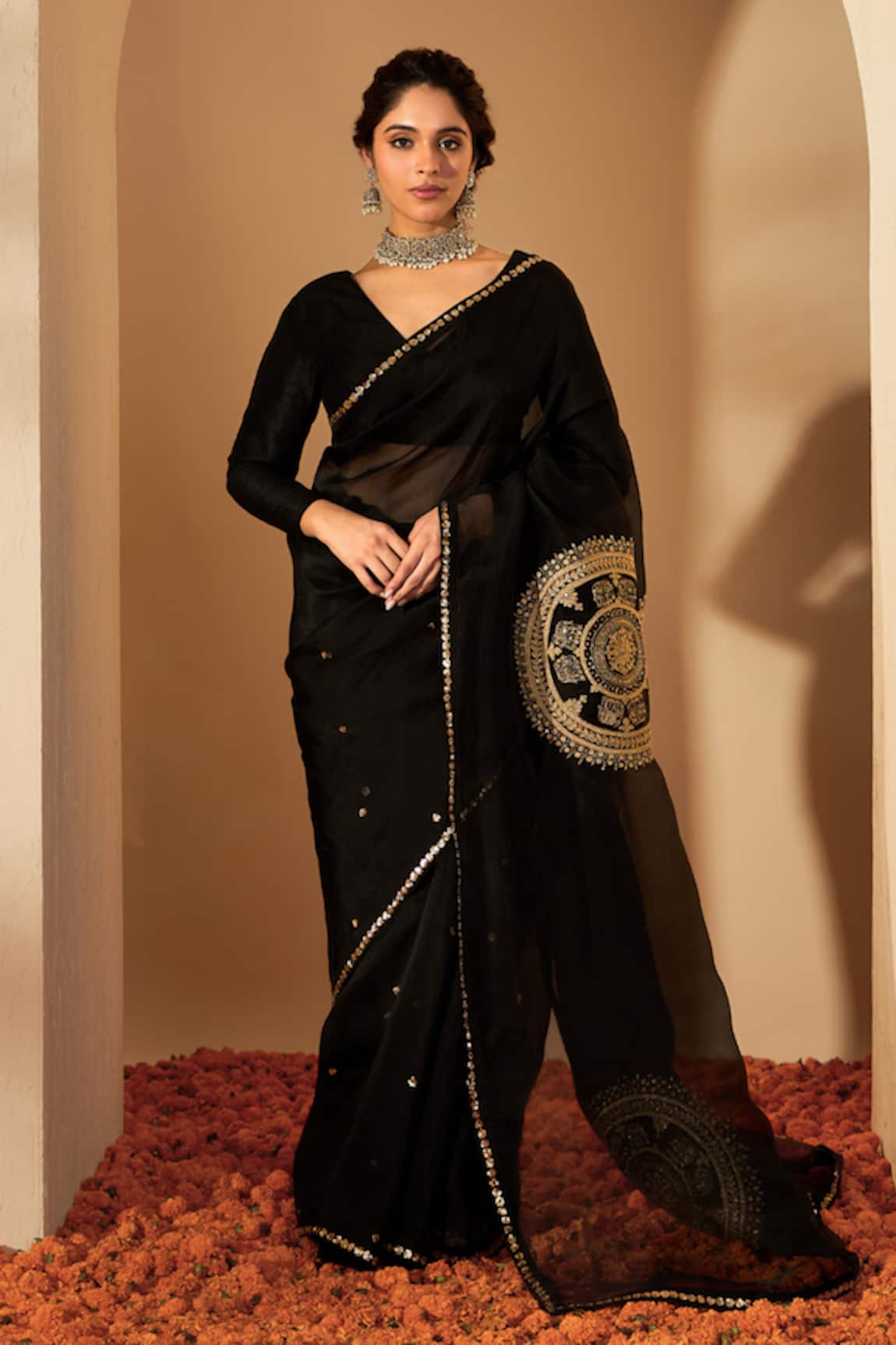 Roohbyridhimaa Black Bhavya Saree Set 