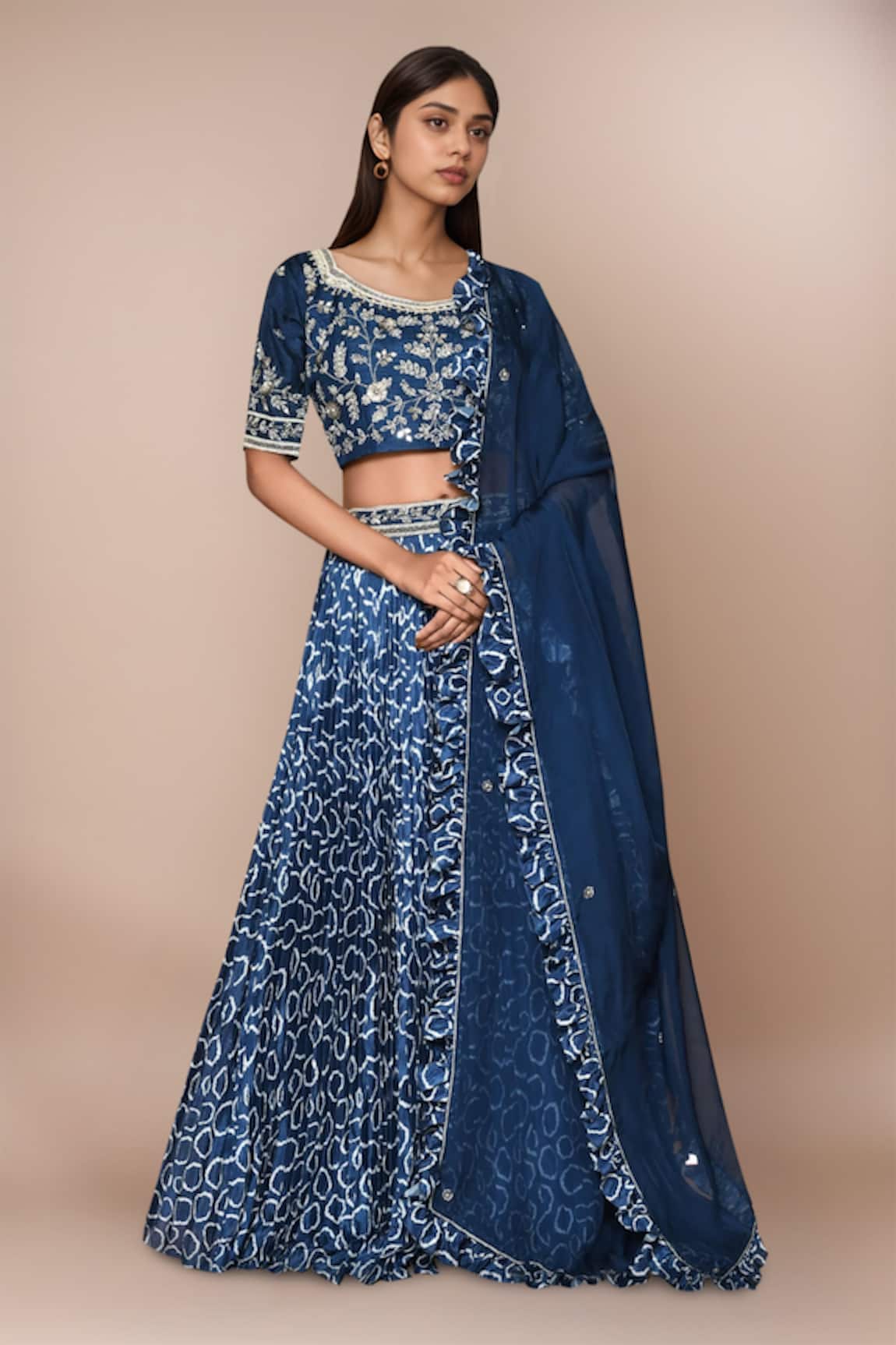 Samyukta Singhania Printed Geometrical Lehenga Set 