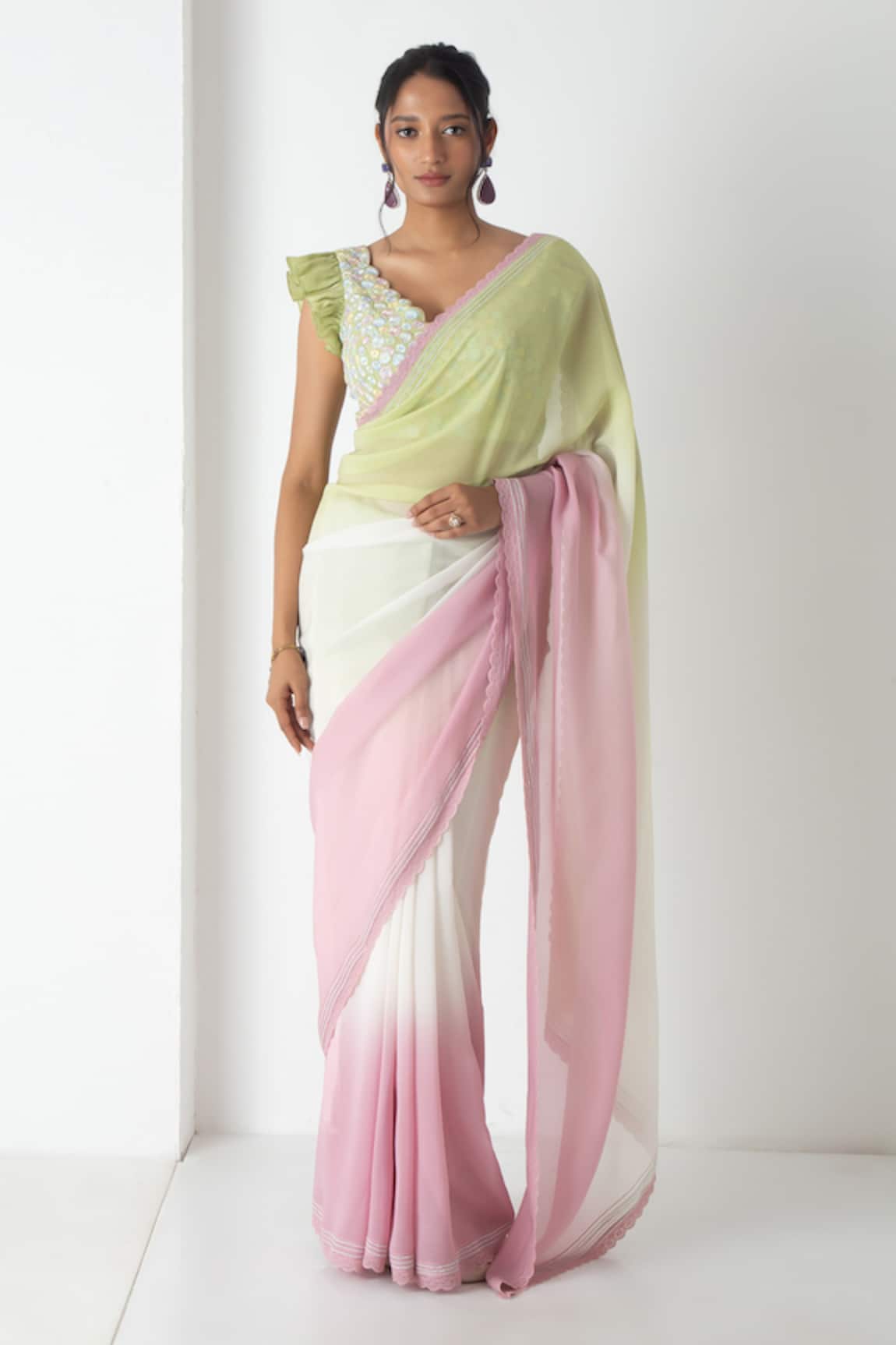 Chhaya Mehrotra Designer Chanderi Saree & Blouse Set 