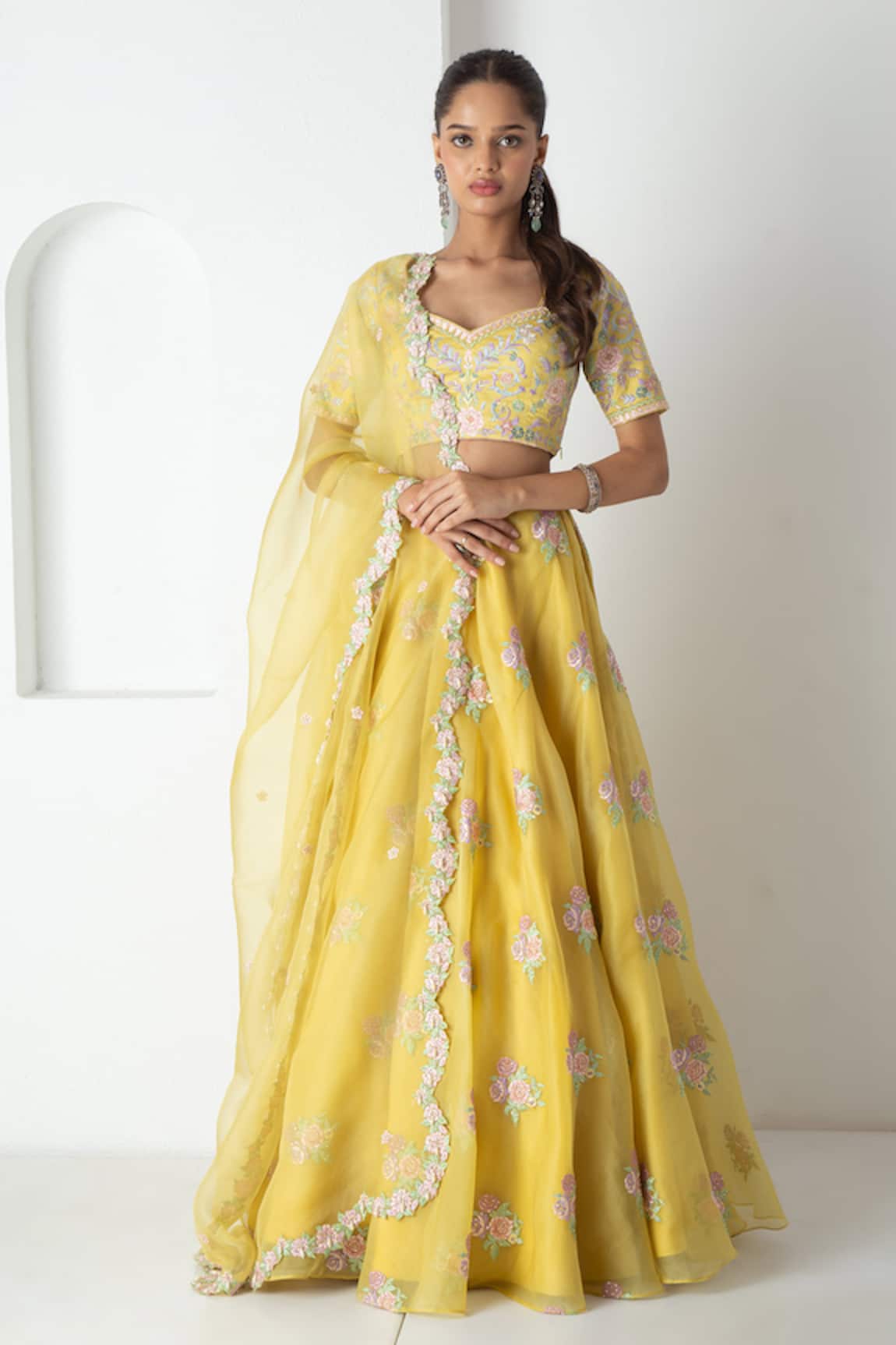 Chhaya Mehrotra Illuminating Yellow Lehenga Set 