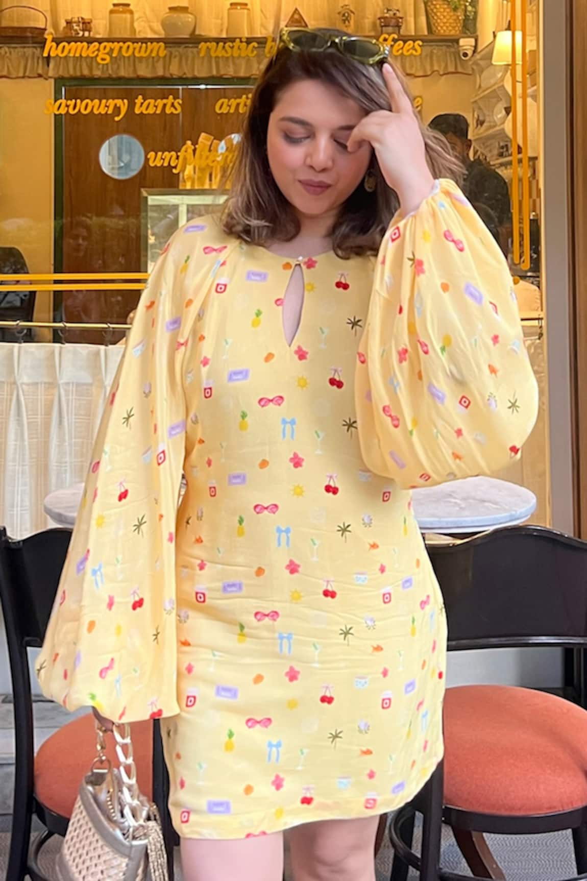 Sonam Parmar Jhawar Designer Yellow Crepe Dress 