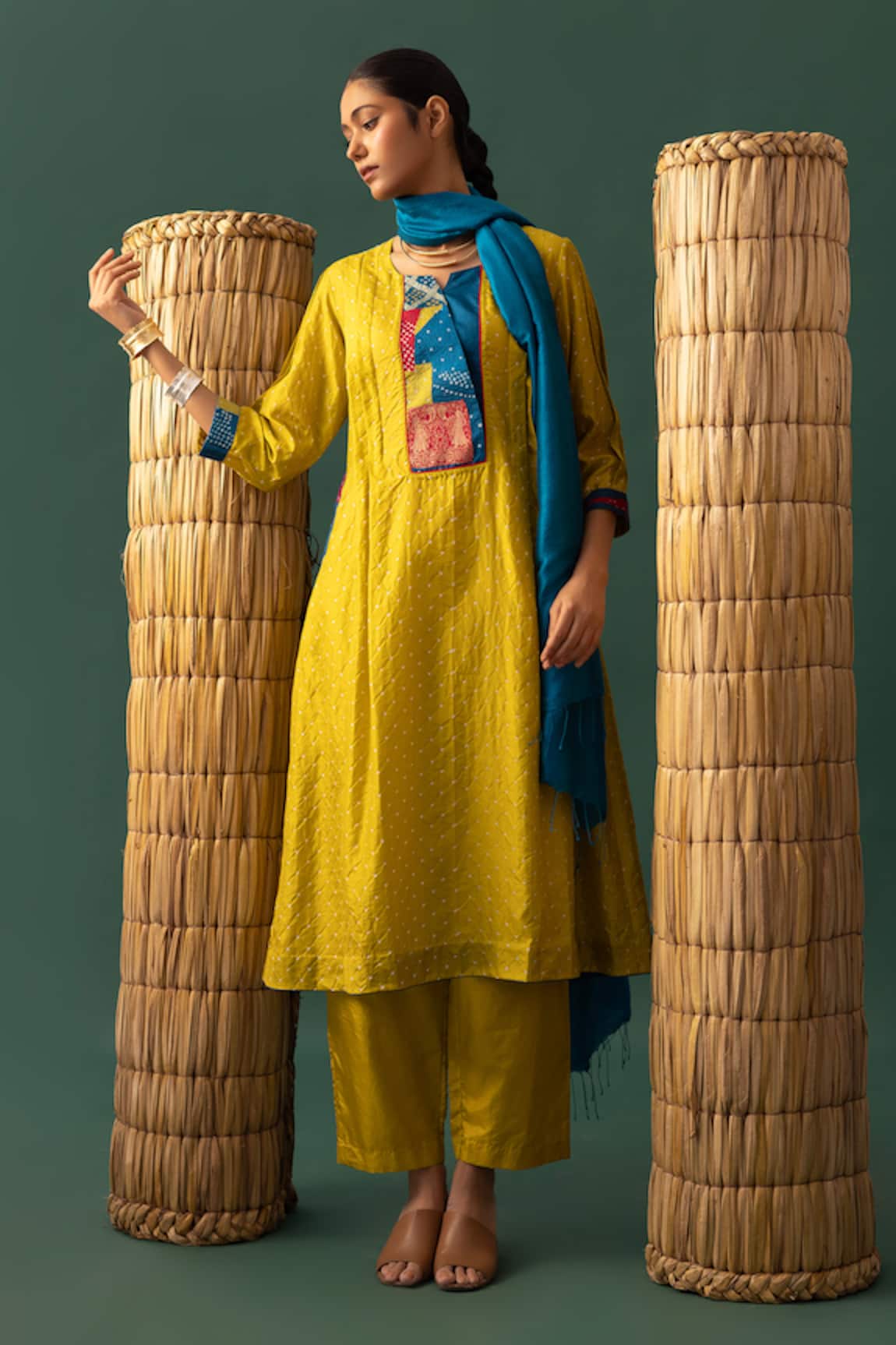 Naina Jain Patchwork Bandhani Kurta Set 
