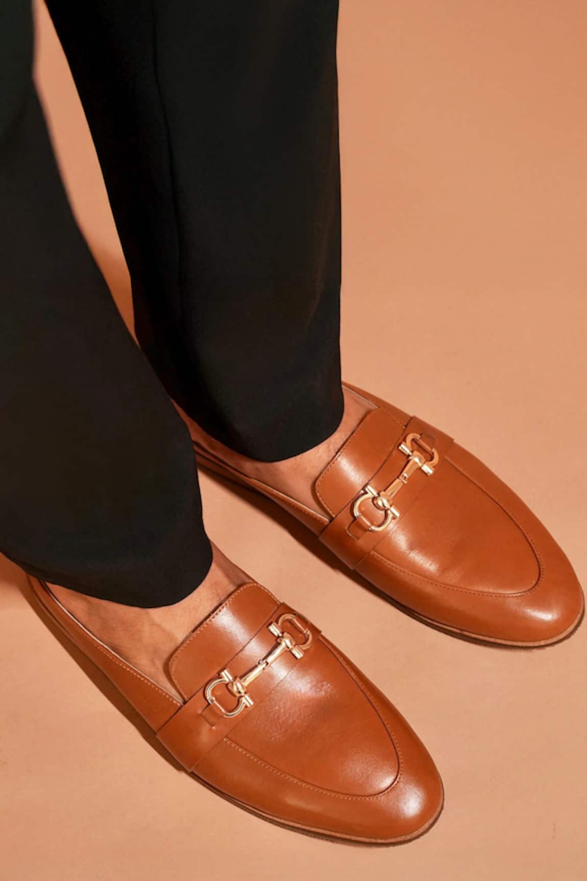 Dmodot Designer Brown Leather Slip-On Shoes 