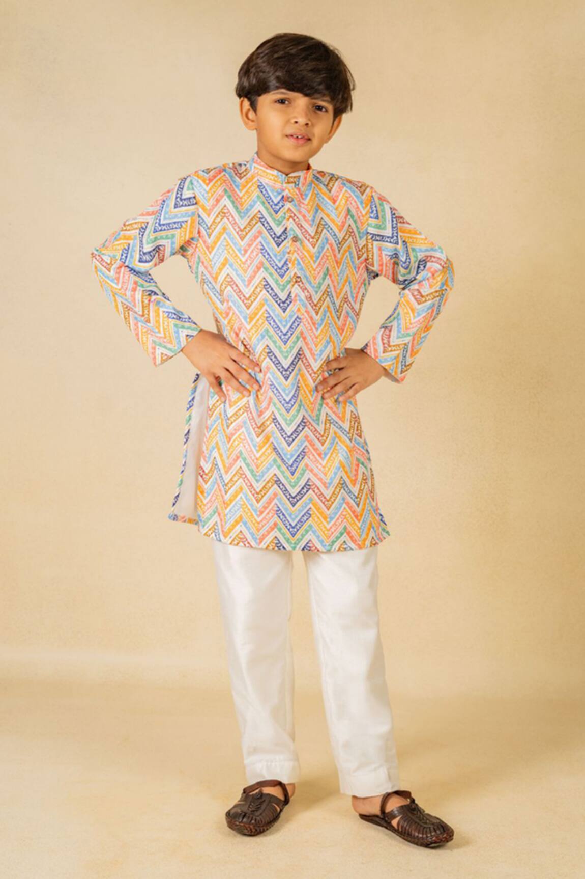 Jilmil Dreamwear Multi Coloured Traditional Print Kurta Set 