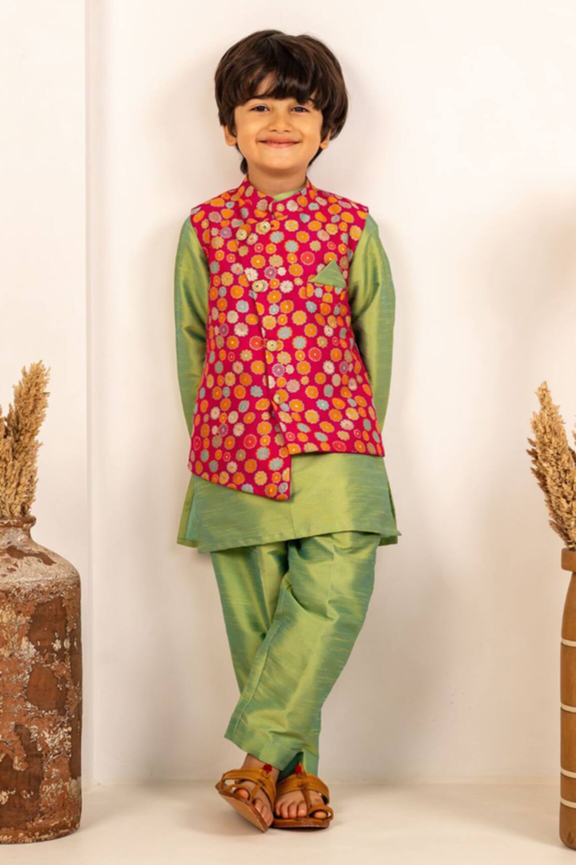 Jilmil Dreamwear Floral Digital Printed Bundi & Kurta Set 