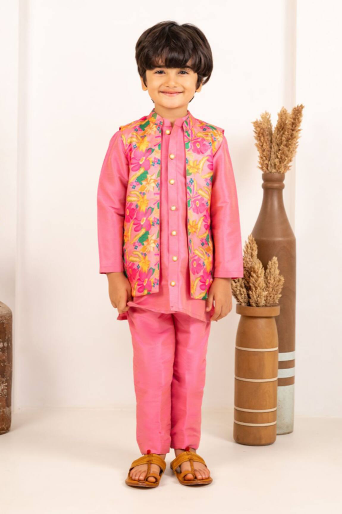 Jilmil Dreamwear Floral Digital Printed Bundi & Kurta Set 