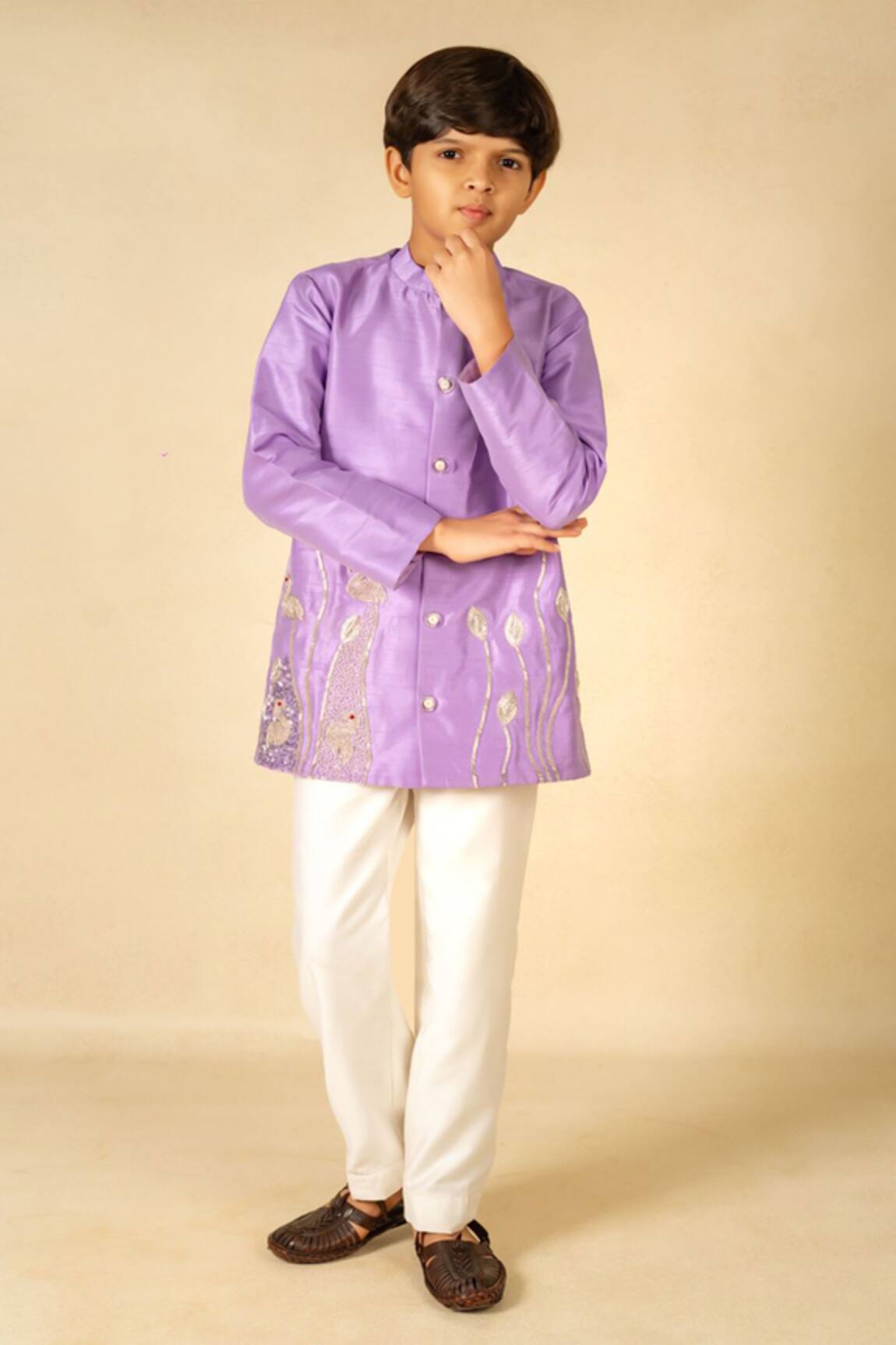 Jilmil Dreamwear Embroidered Purple Kurta Set 