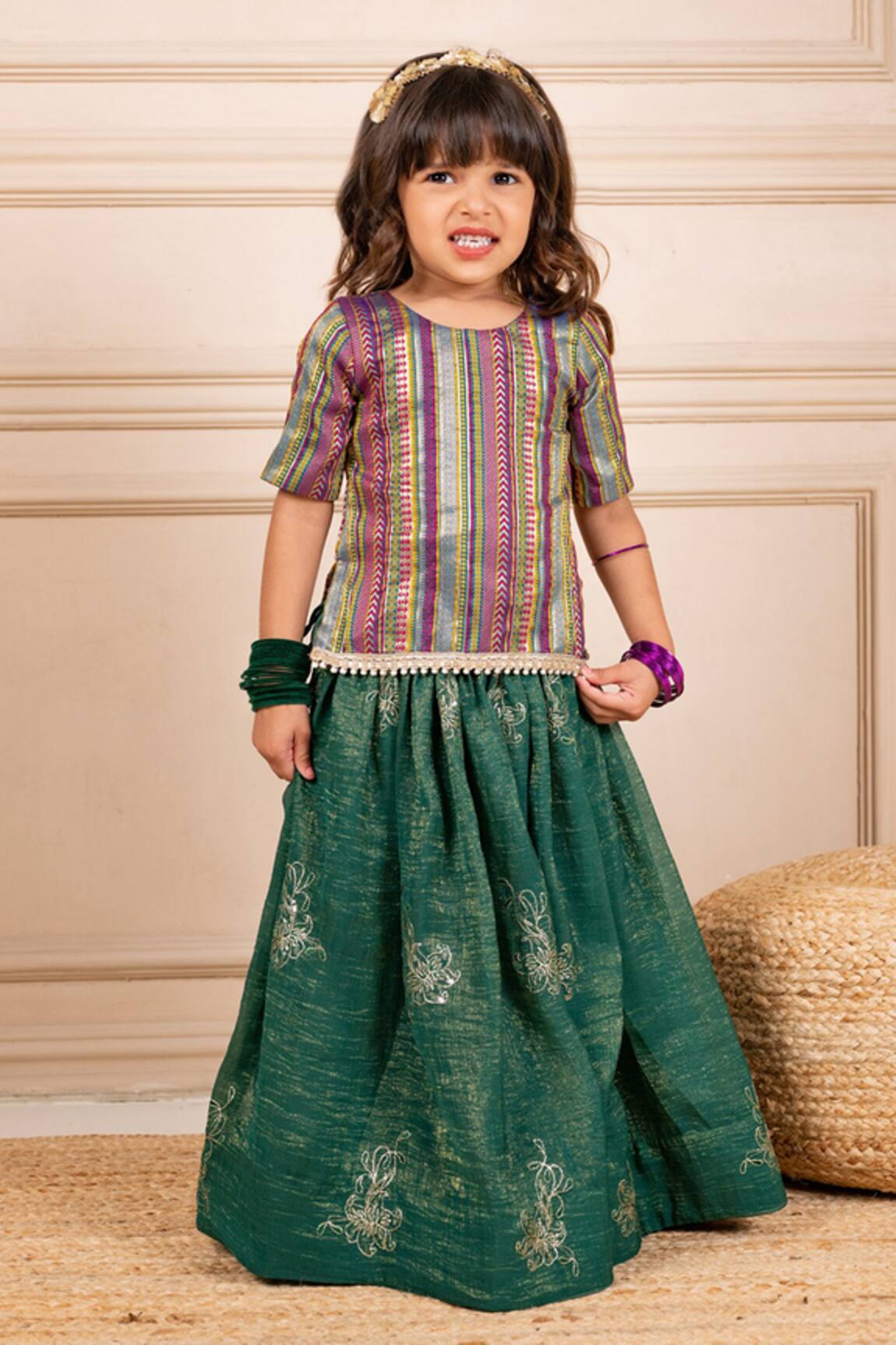 Jilmil Dreamwear Green Embroidered Lehenga Set 
