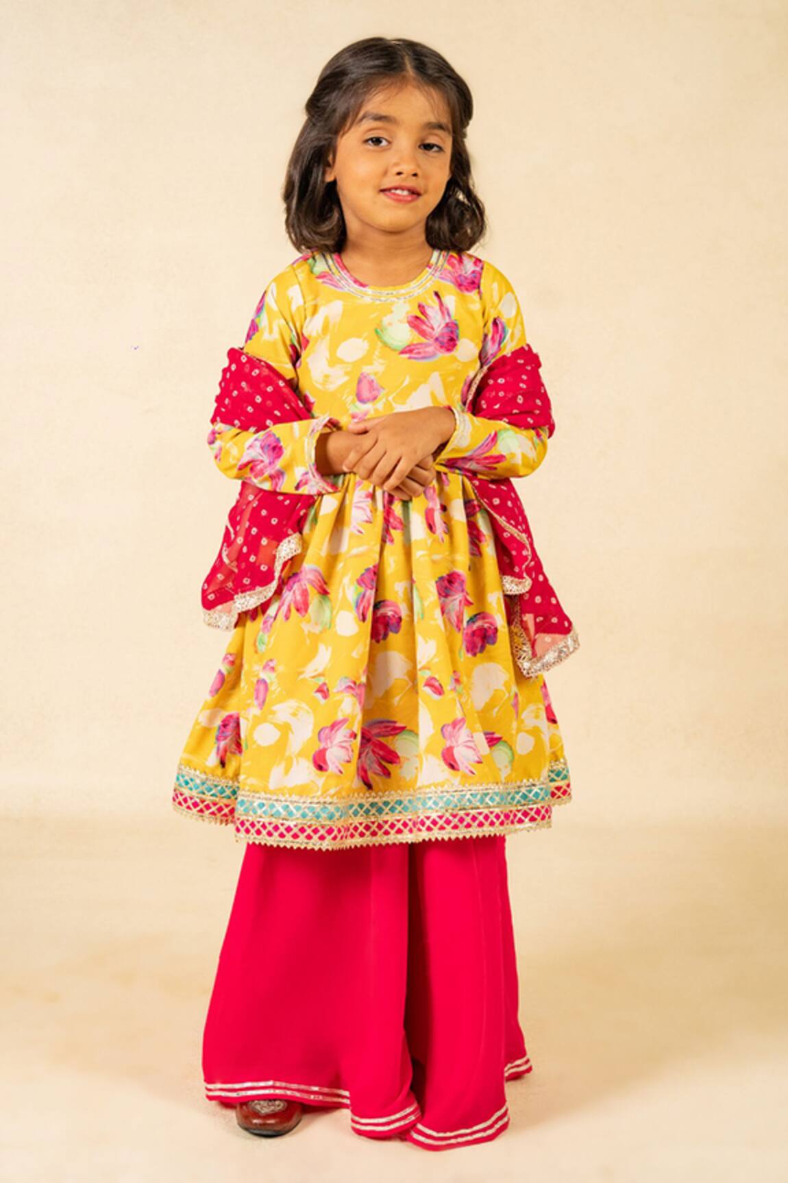 Jilmil Dreamwear Yellow Embroidered Anarkali Set 