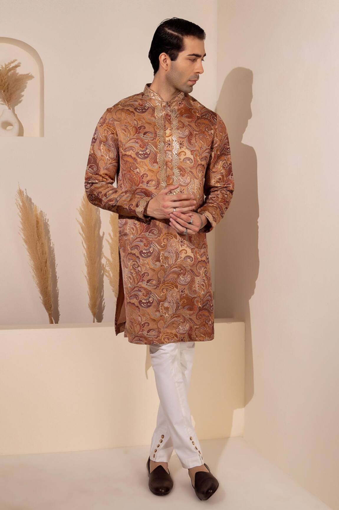Char Chaand Designer Silk Kurta 