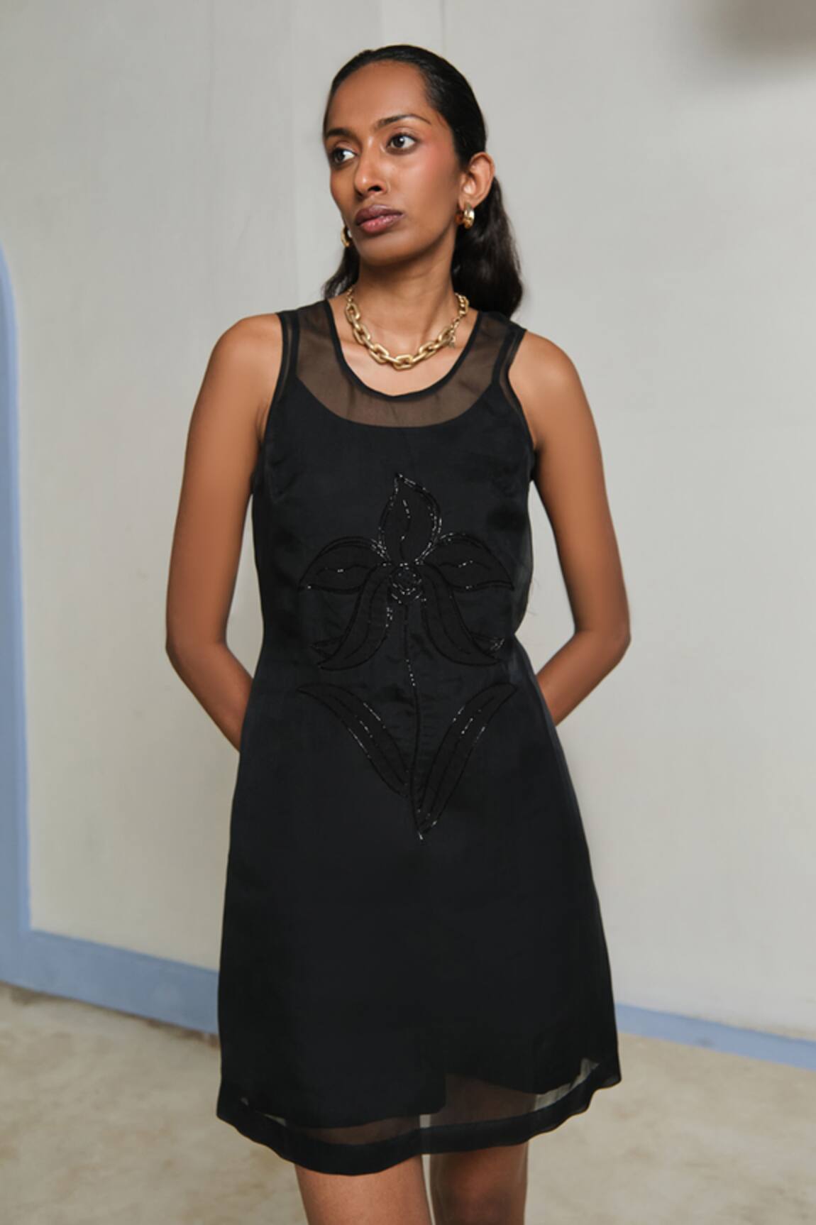Shimona Black Bloom Dress 