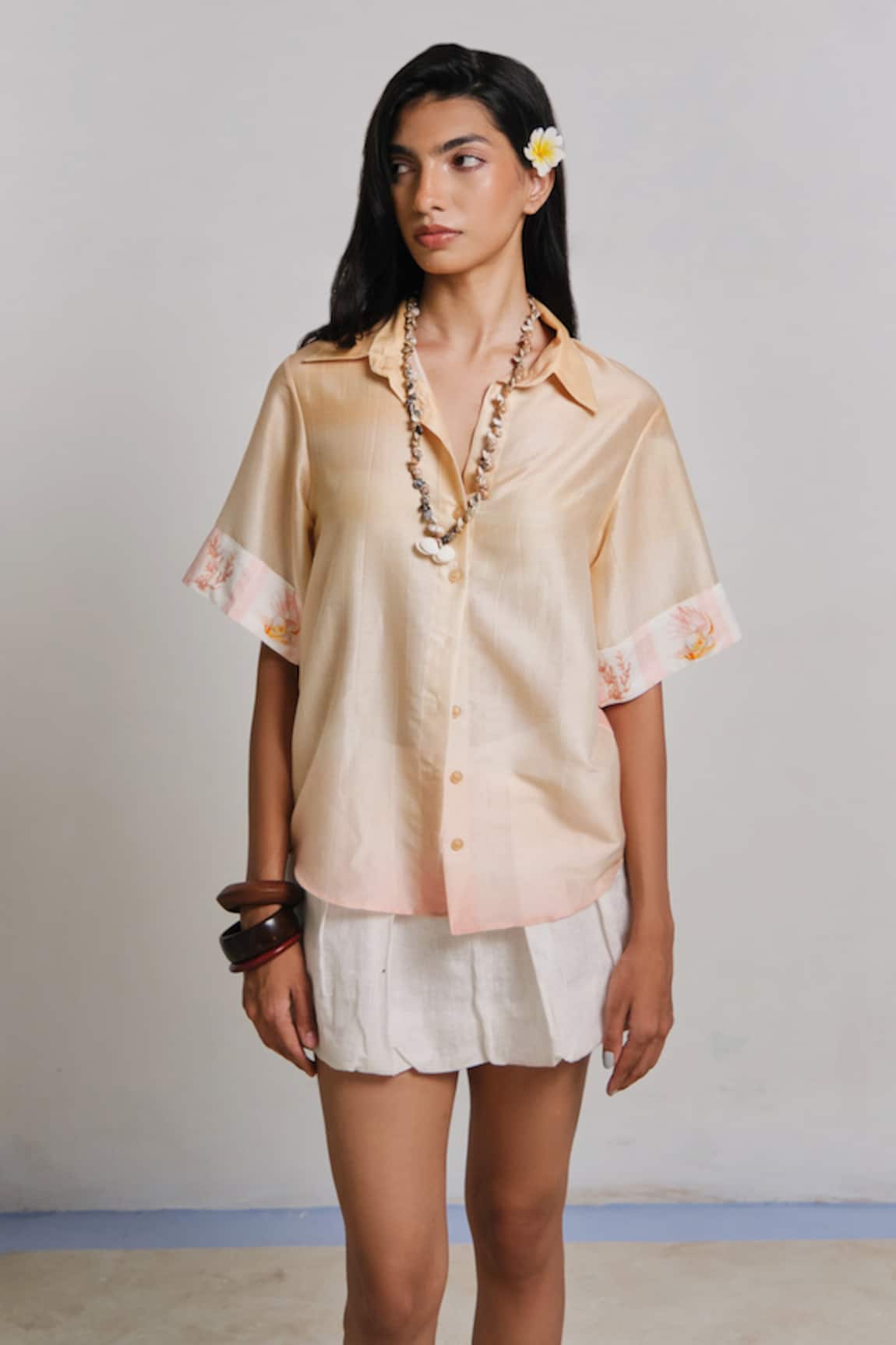 Shimona Yellow Reef Silk Shirt 