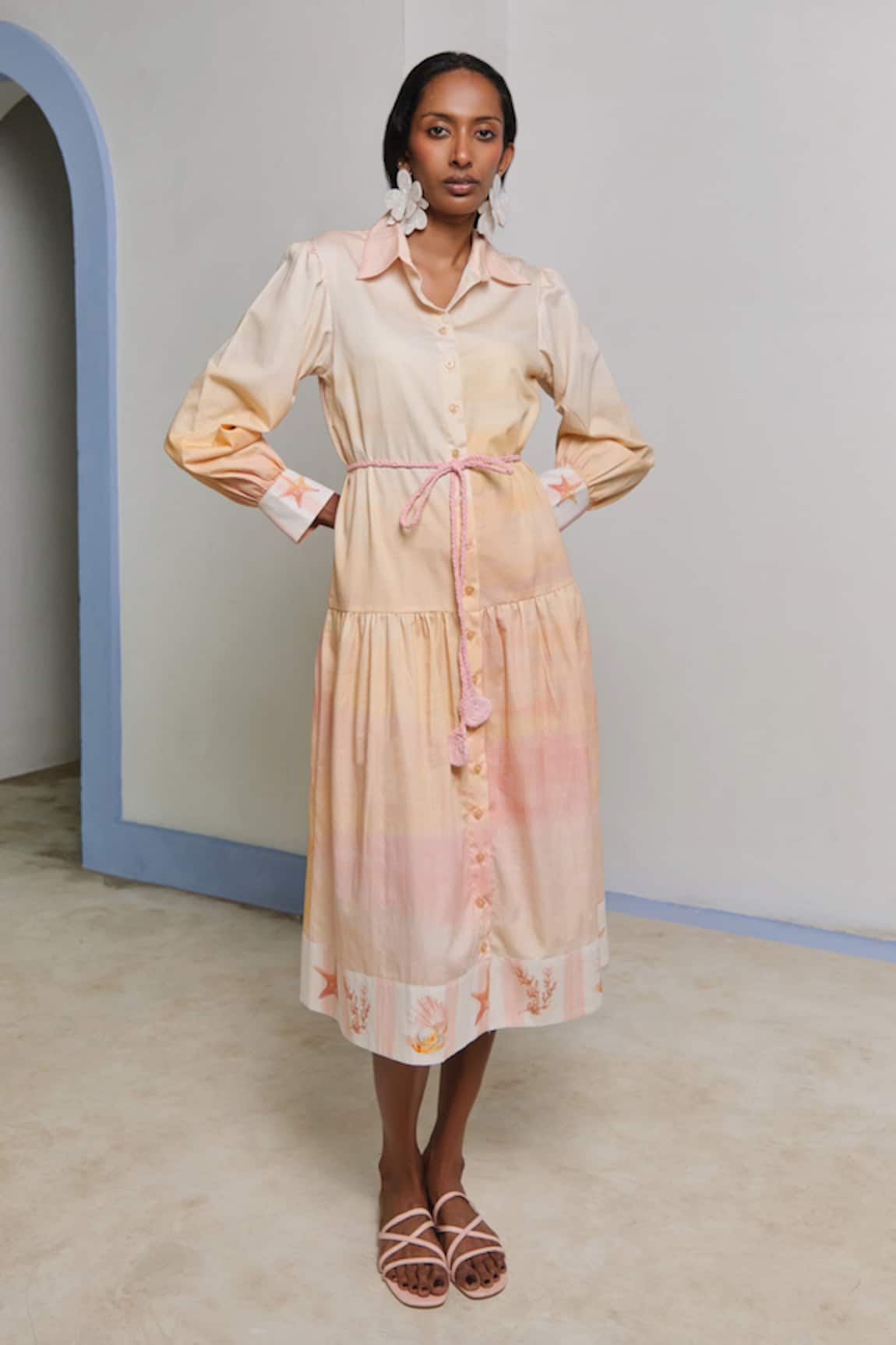Shimona Yellow Reef Shirt Dress 