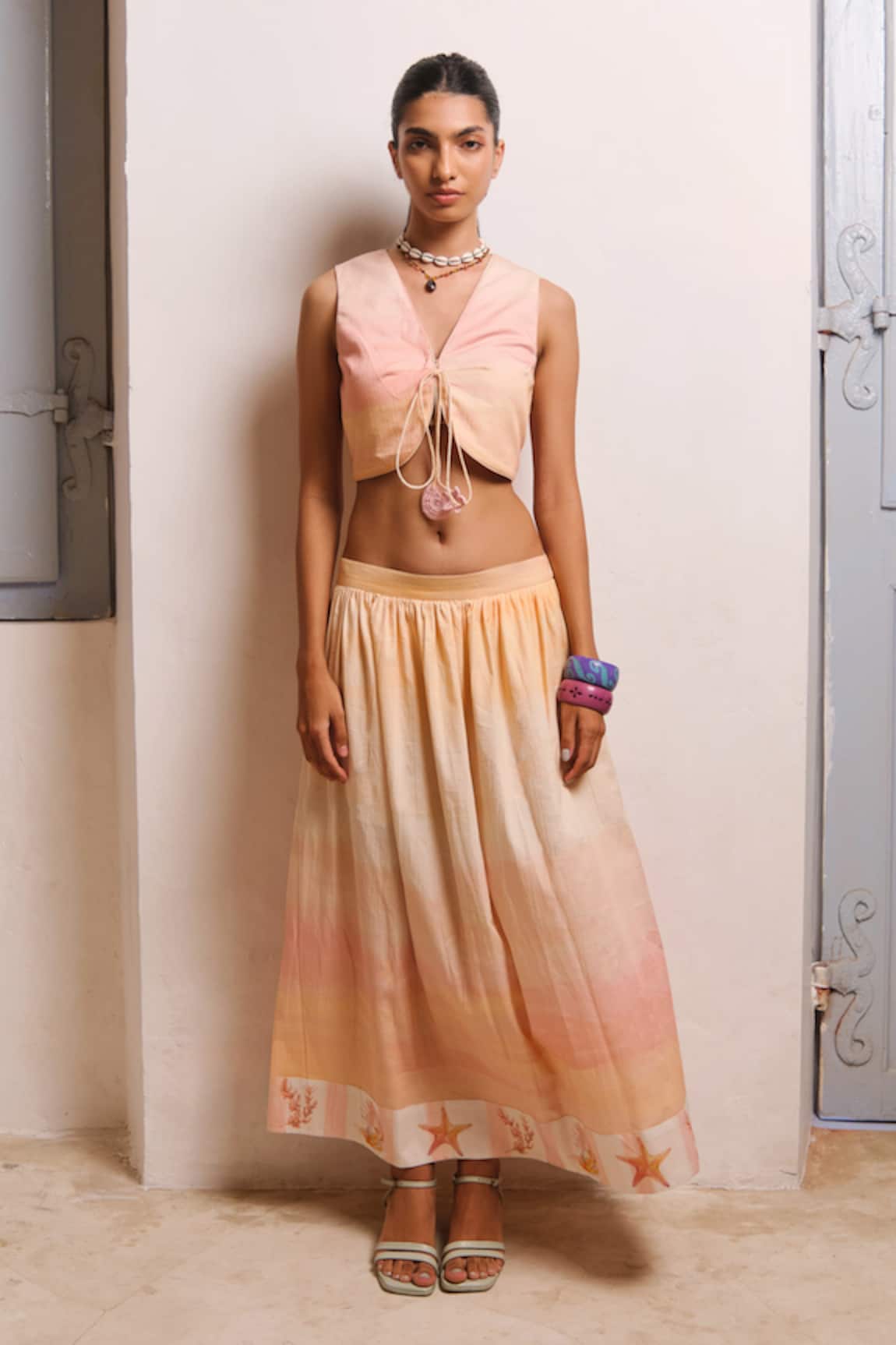 Shimona Yellow Reef Skirt Set 