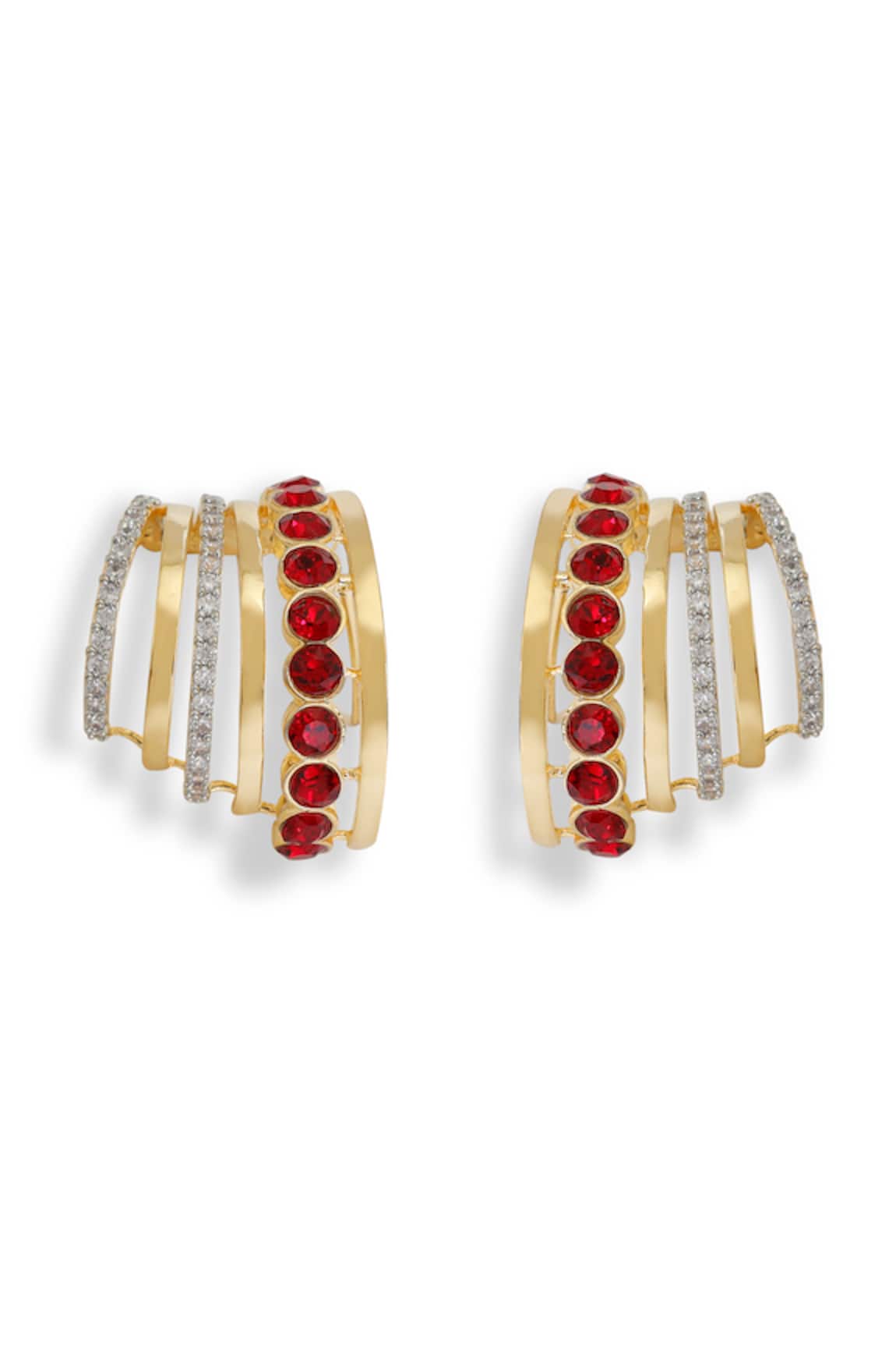 ESME Designer Red Gold Plated Earrings 