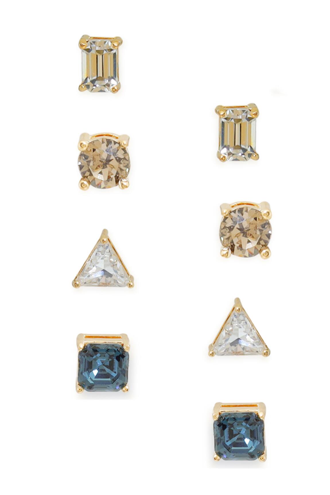 Esme By Aashna Dalmia Gold Plated Blue Earrings Set 