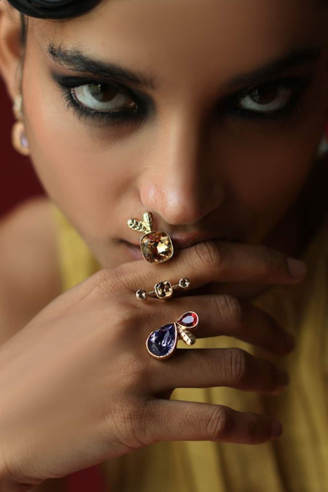 Esme By Aashna Dalmia Multicolour Designer Ring 