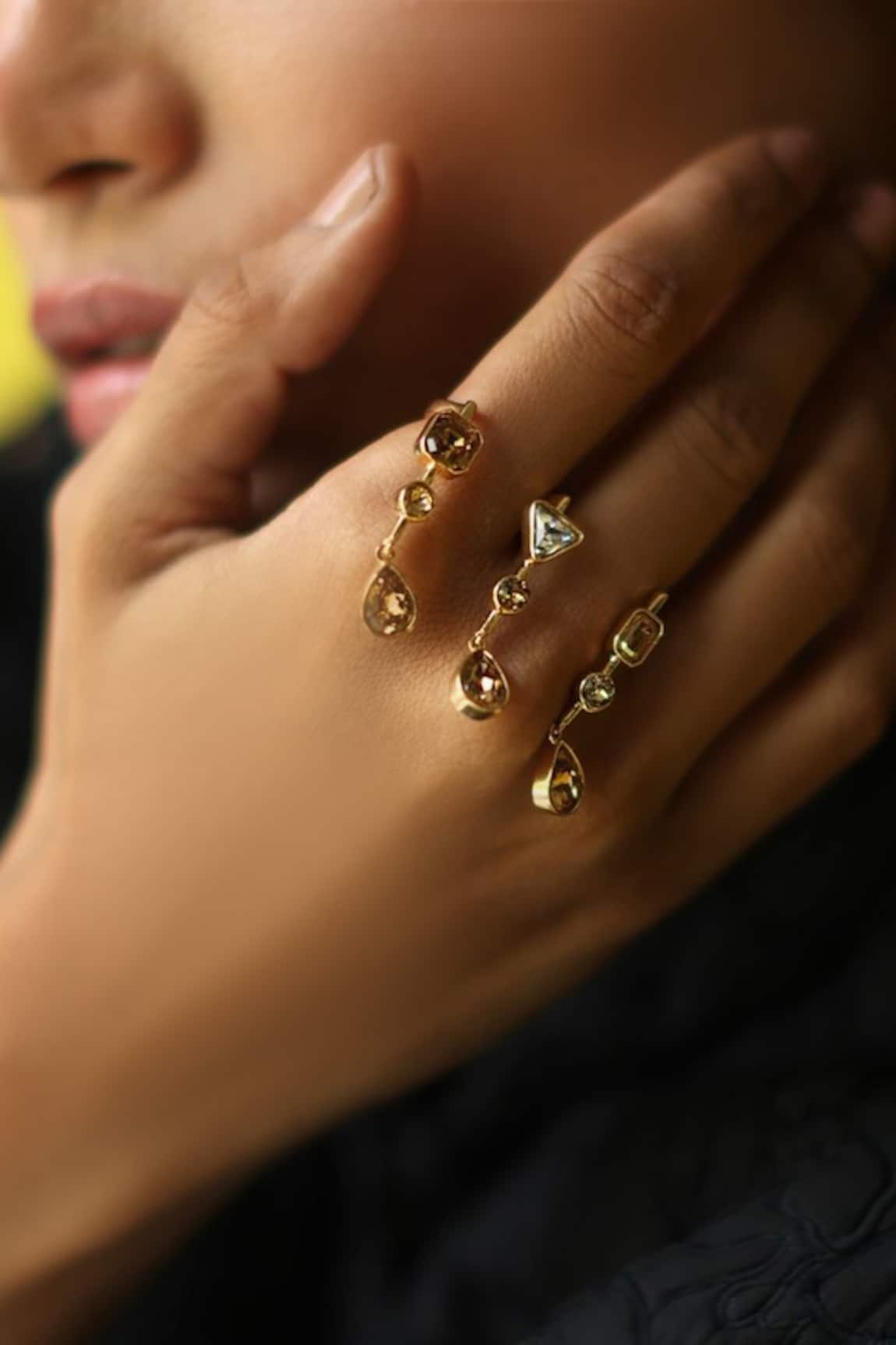 Esme By Aashna Dalmia Gold Plated Designer Ring 