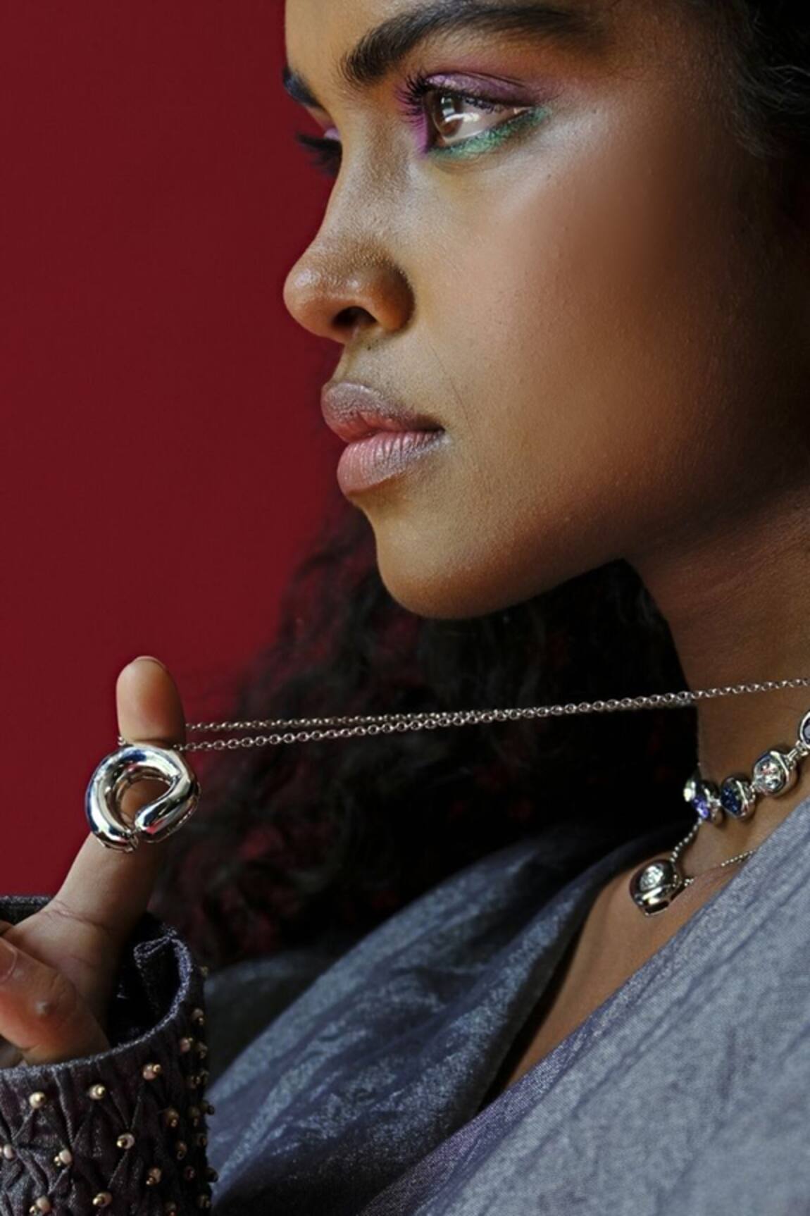 Esme By Aashna Dalmia Silver Pendant Necklace 