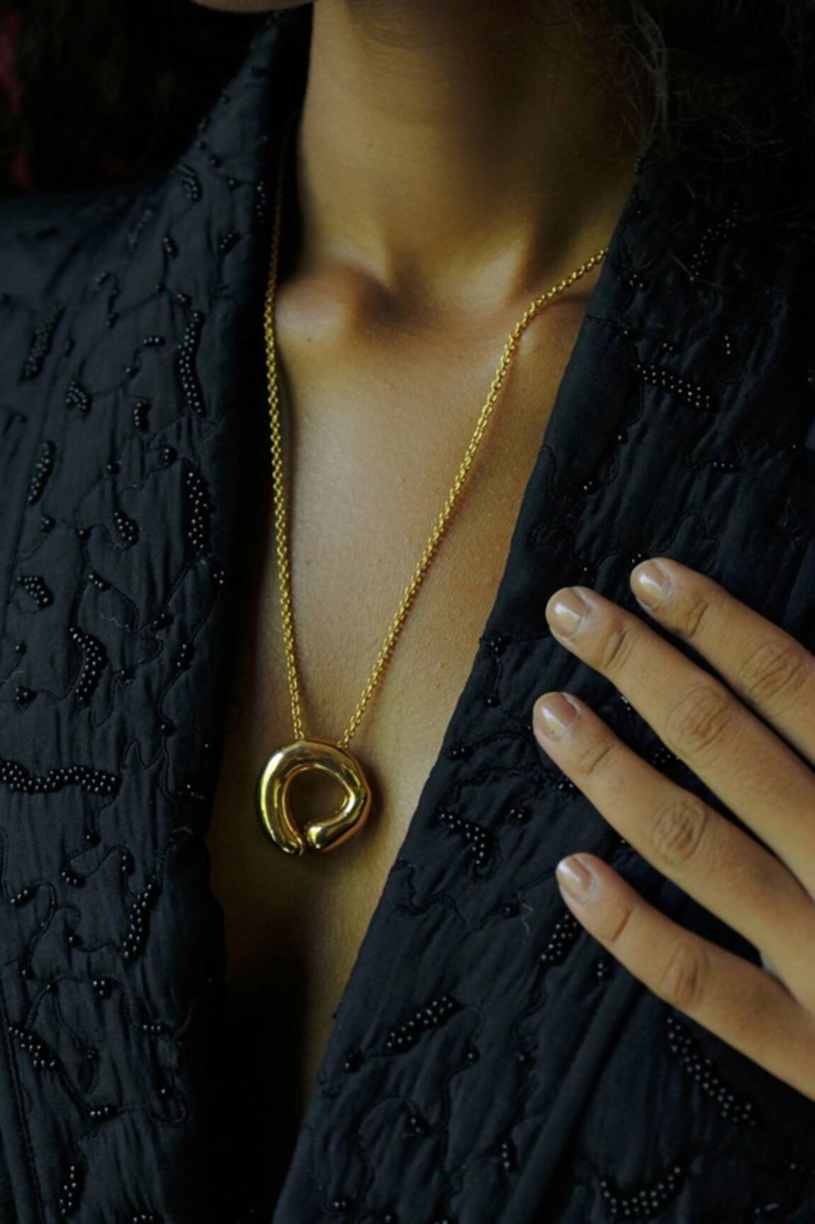 Esme By Aashna Dalmia Golden Pendant Necklace 