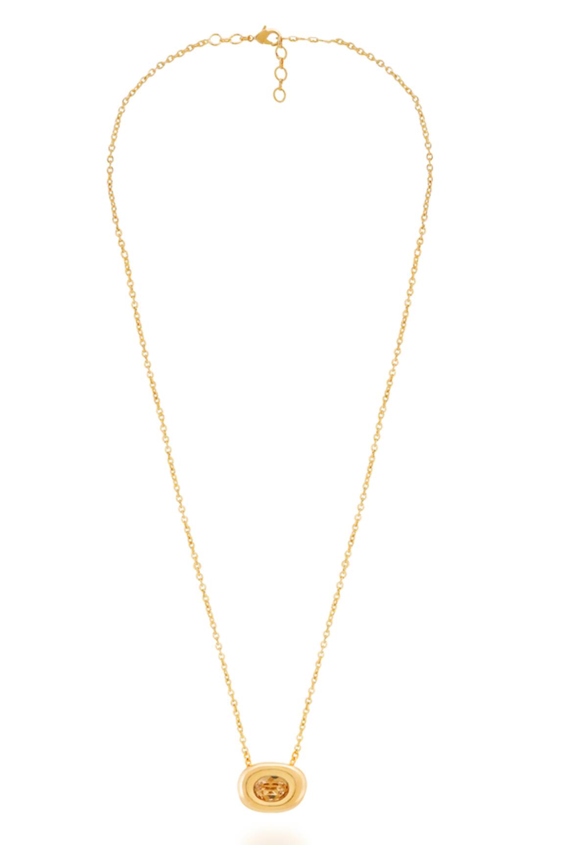 Esme By Aashna Dalmia Golden Pendant Necklace 