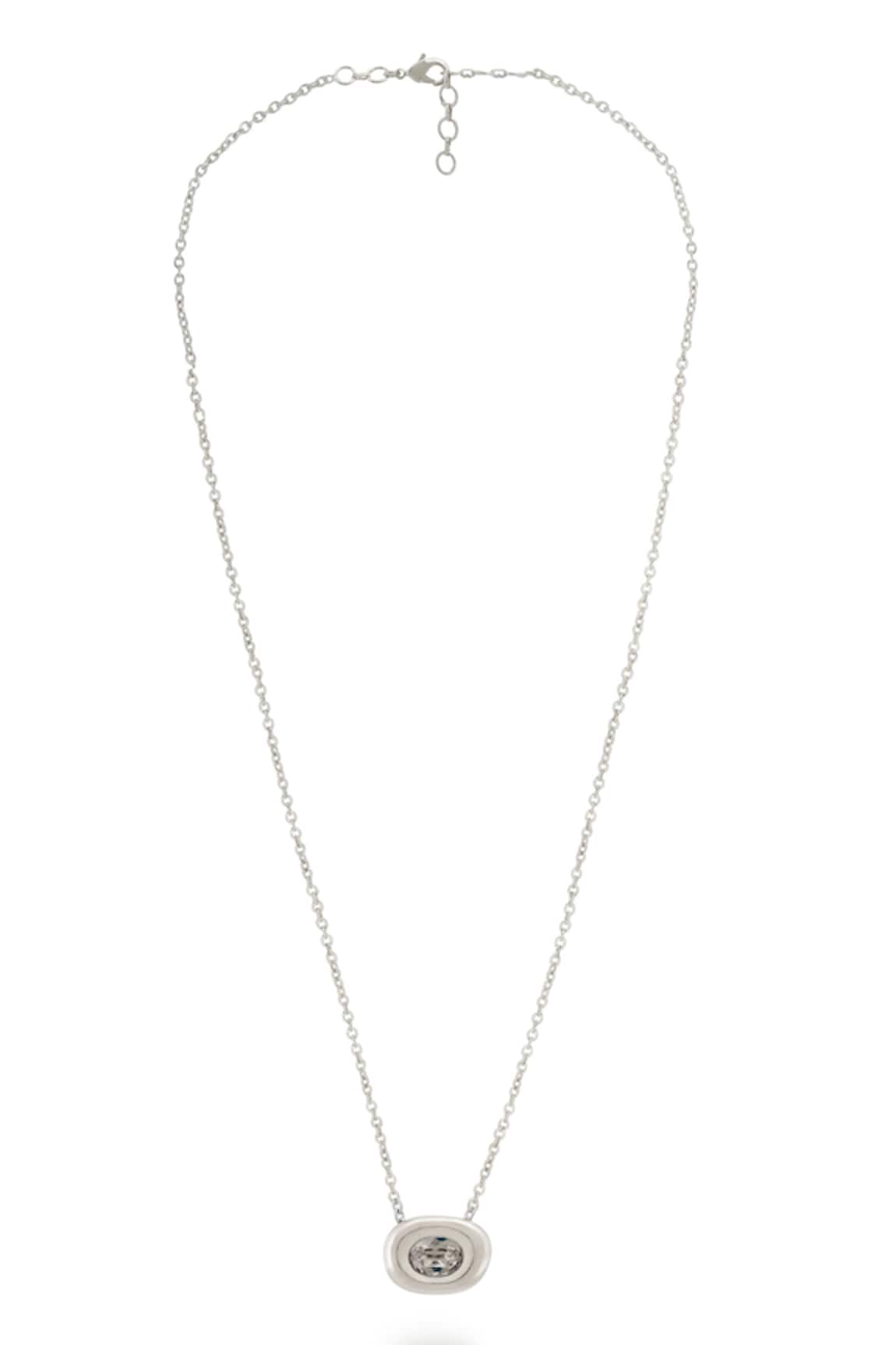 Esme By Aashna Dalmia Silver Plated Pendant Necklace 