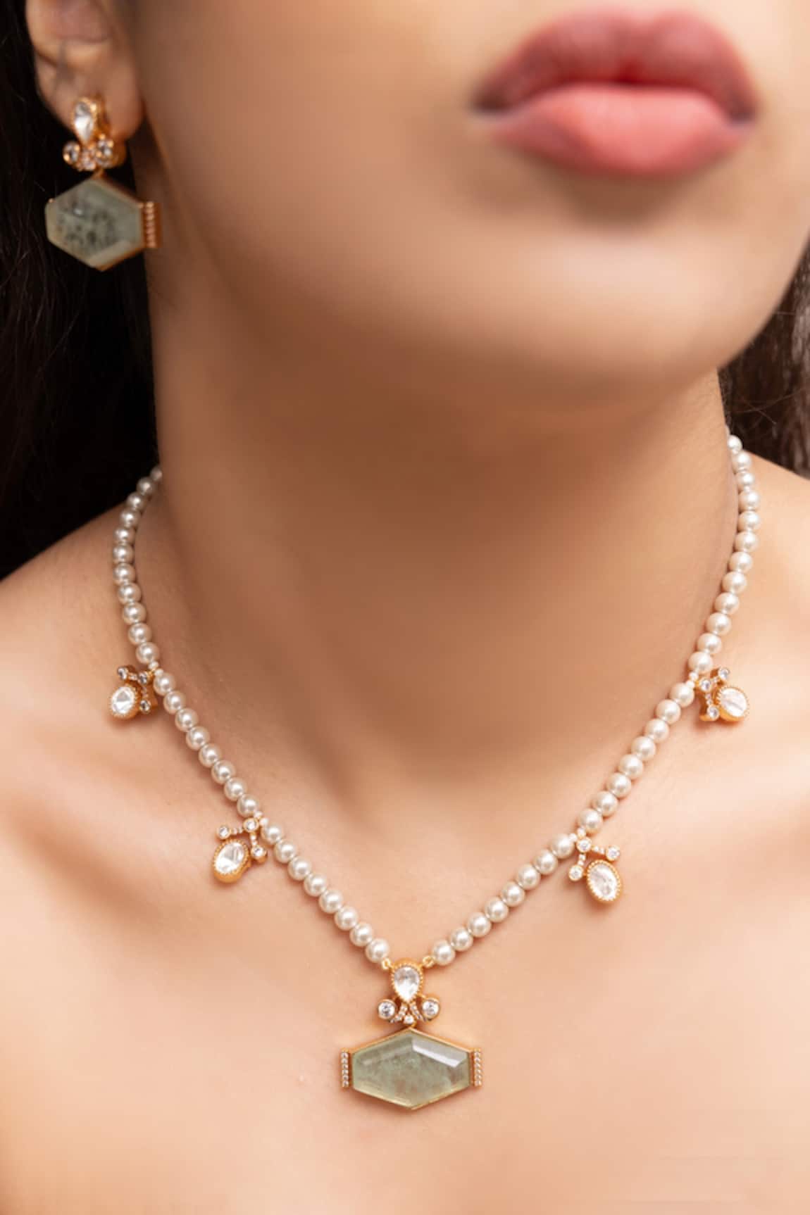 Joules By Radhika Chahana Green Necklace Set 