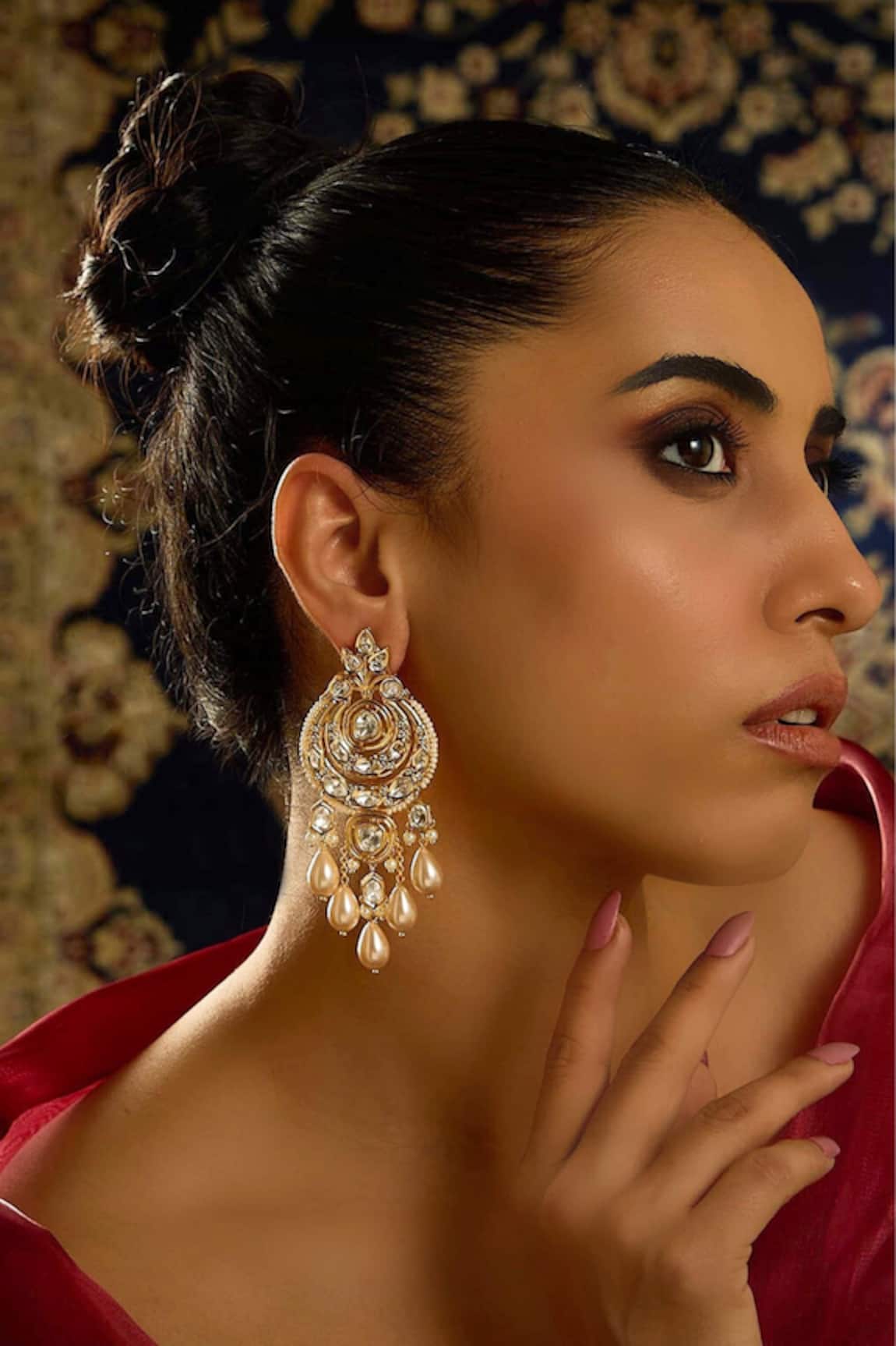 Joules By Radhika Opulent Pearl Chaandbali Earrings 