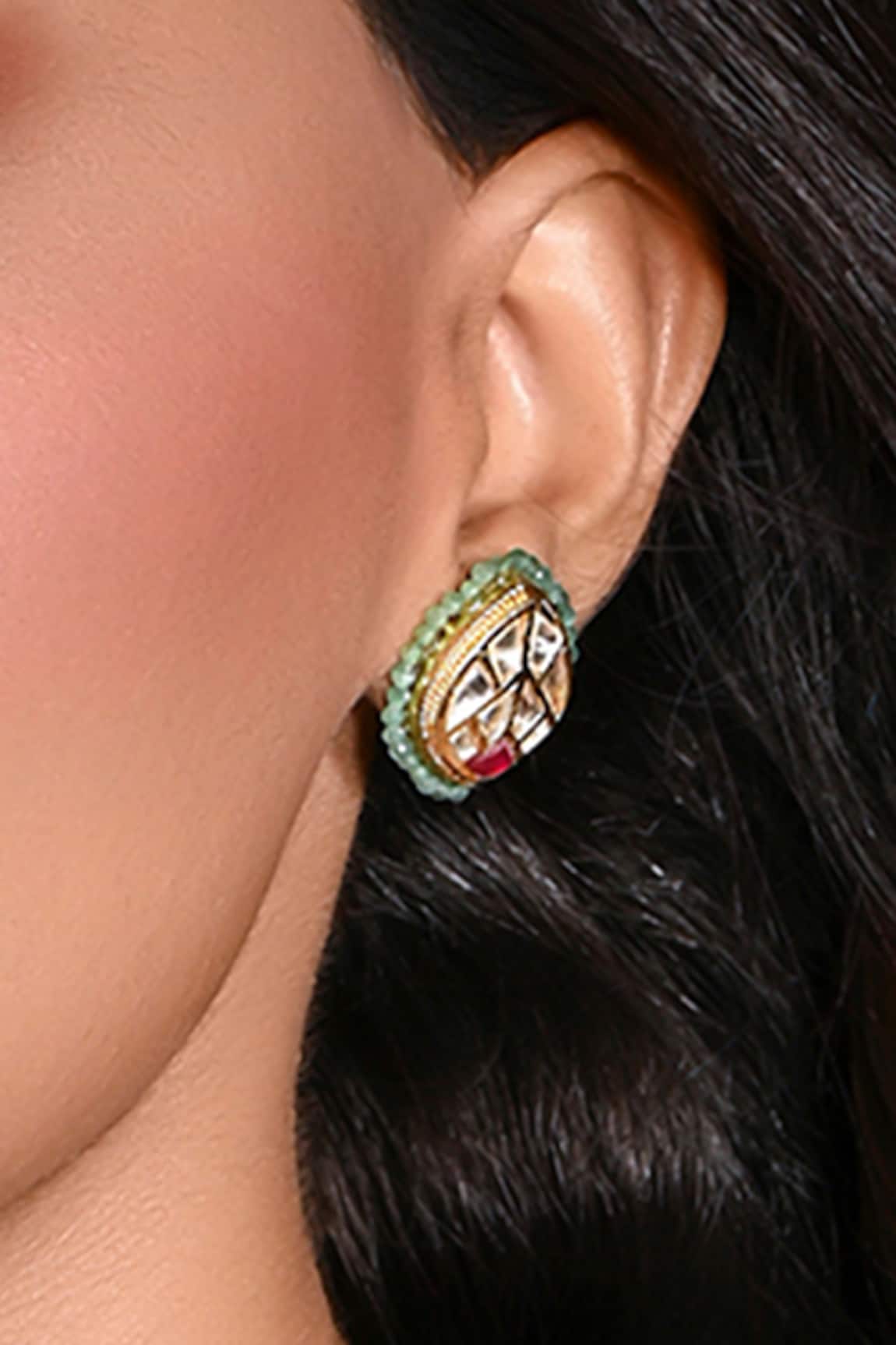 Joules By Radhika Lotus Blossom Gold Earrings 