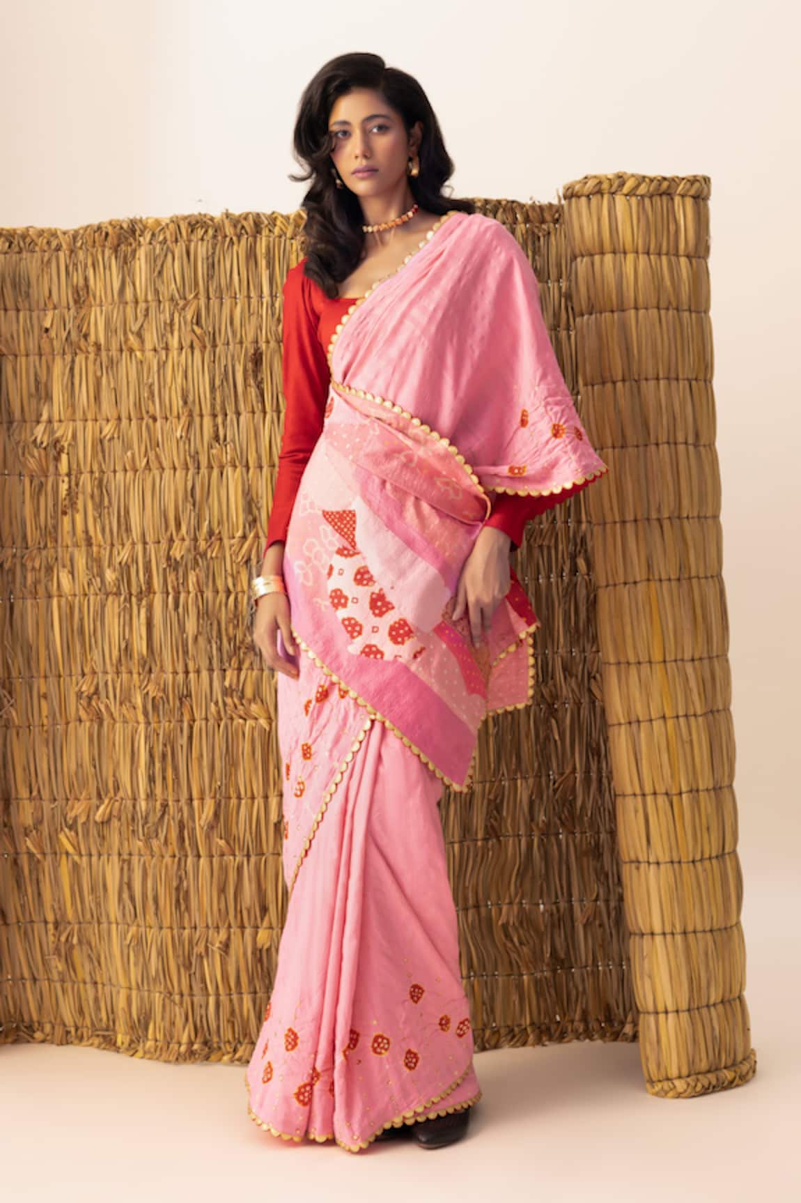 Naina Jain Patchwork Bandhani Palla Saree 