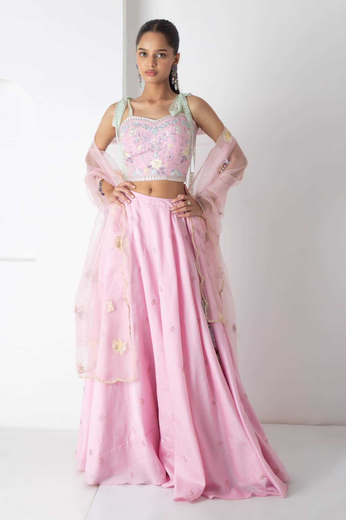 Chhaya Mehrotra Orchid Pink Embroidered Lehenga Set 