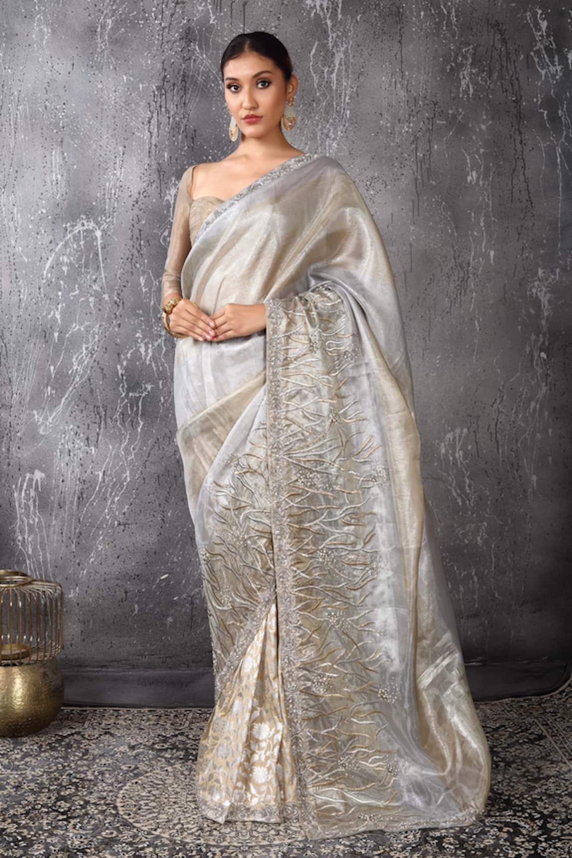 Anita Kanwal Designer Banarasi Silk Saree Set 