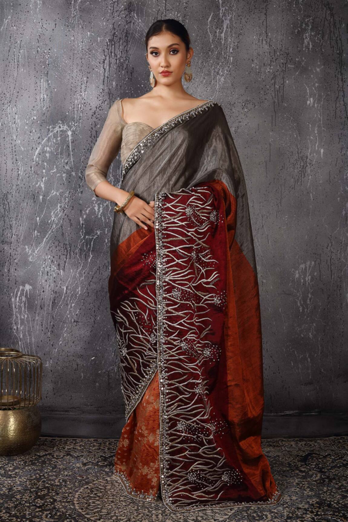 Anita Kanwal Designer Banarasi Silk Saree With Unstitched Blouse Piece 