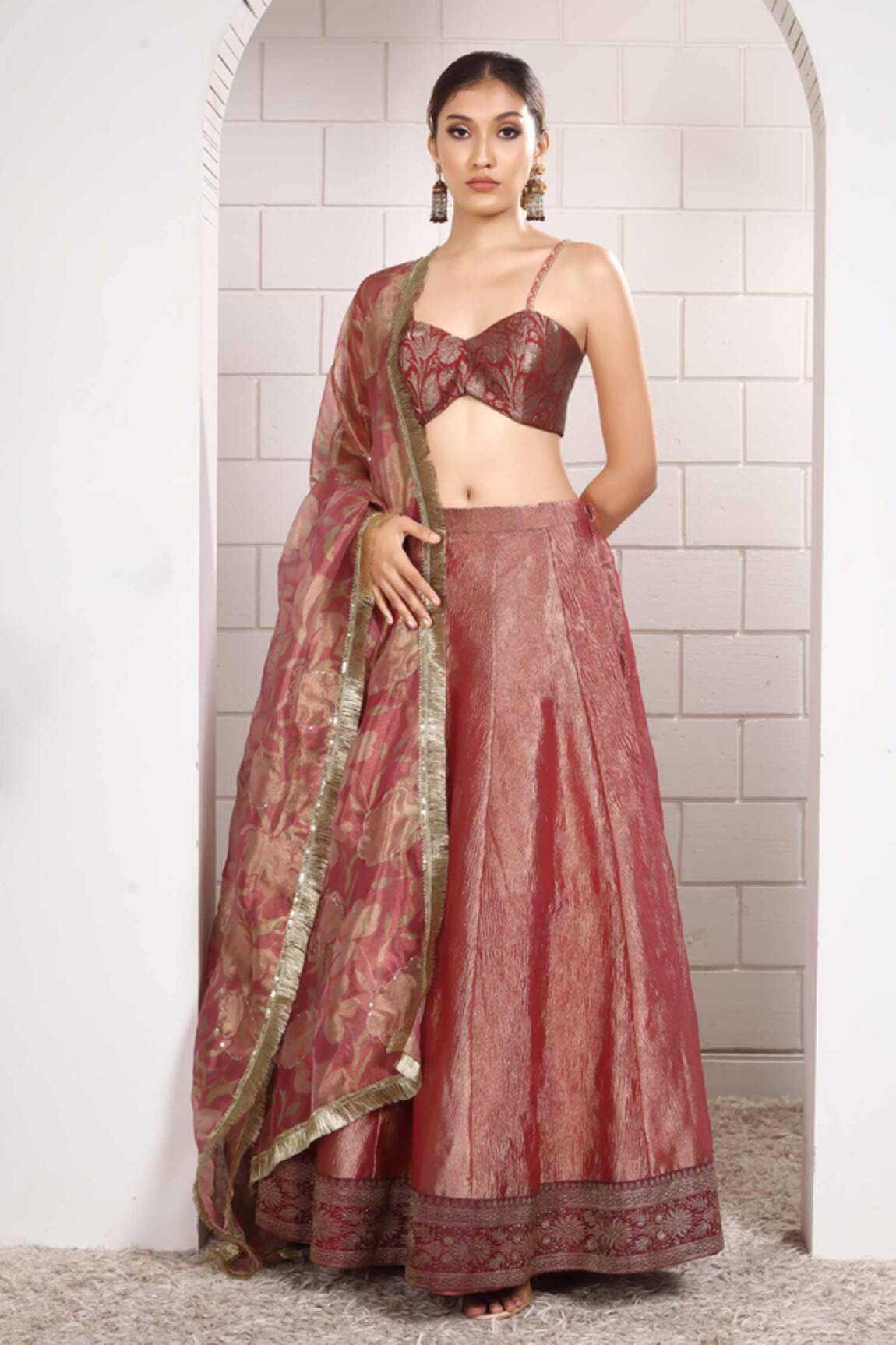 Anita Kanwal Designer Orange Lehenga Set  
