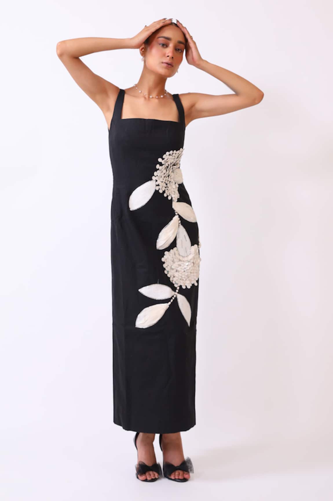 Baani Khurana Black Floral Embroidered Dress 
