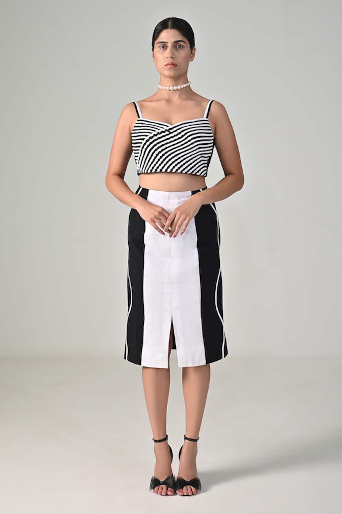 Baani Khurana Striped Top & Skirt Set 