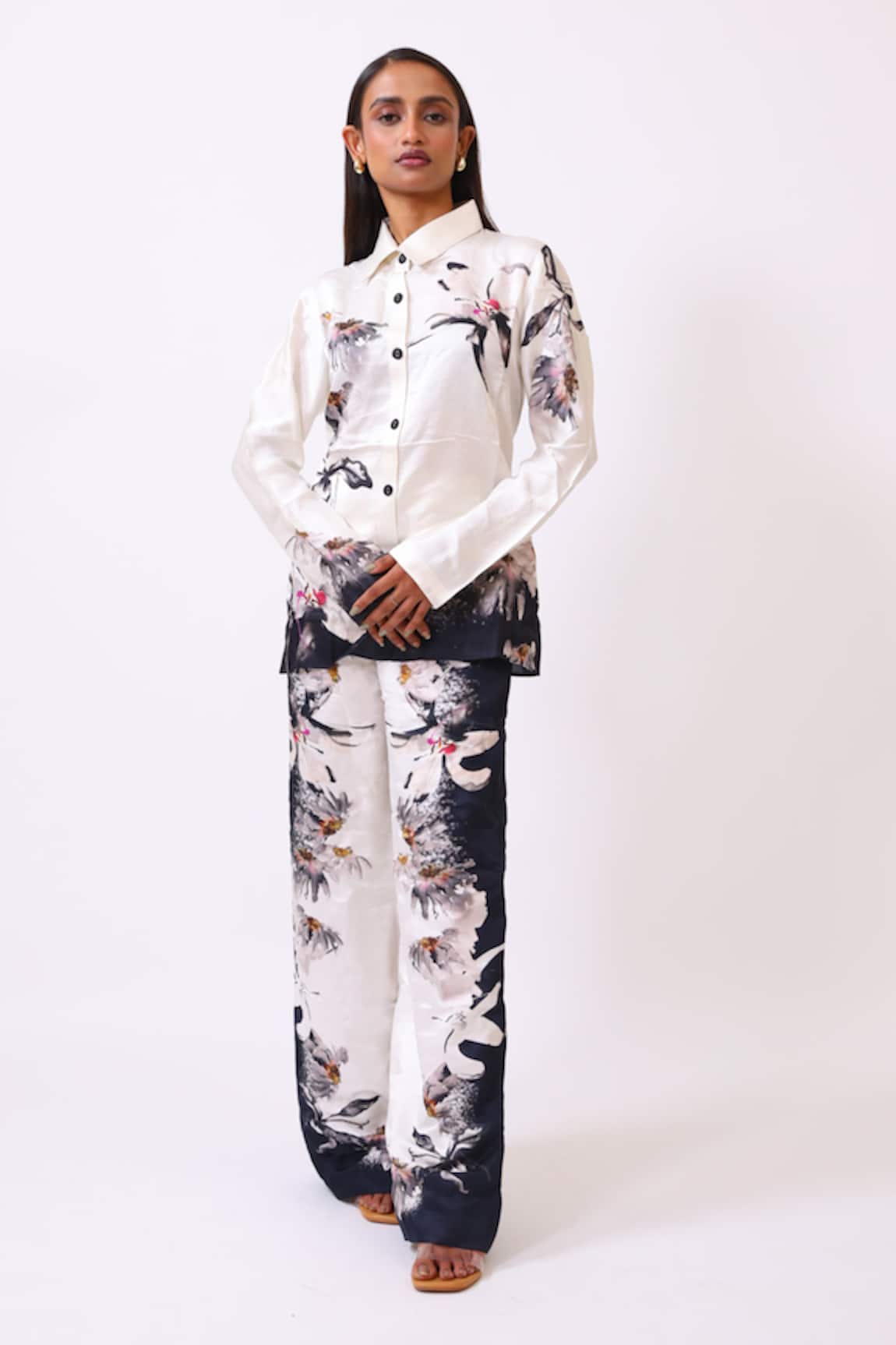 Baani Khurana Floral Print Designer Shirt & Trouser Set 