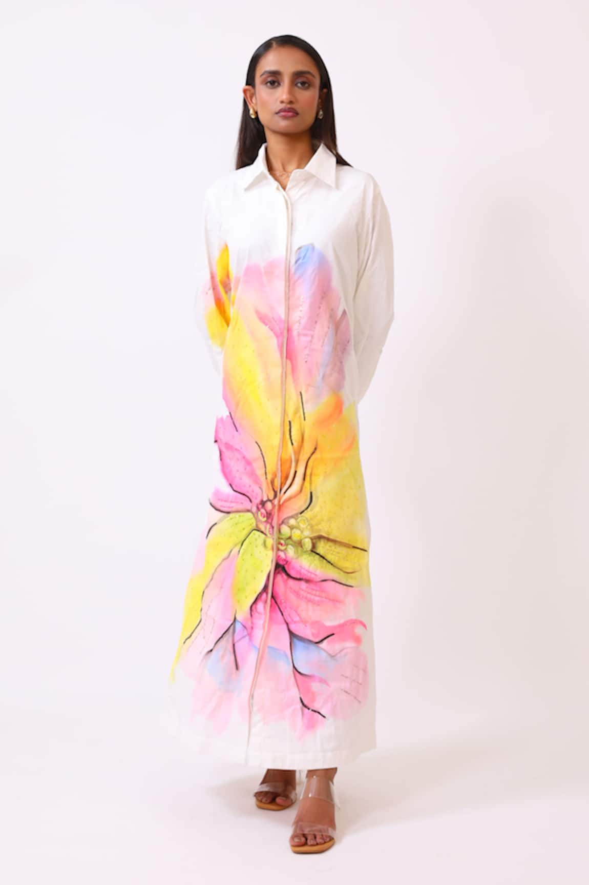 Baani Khurana Multi Floral Printed Poplin Dress 