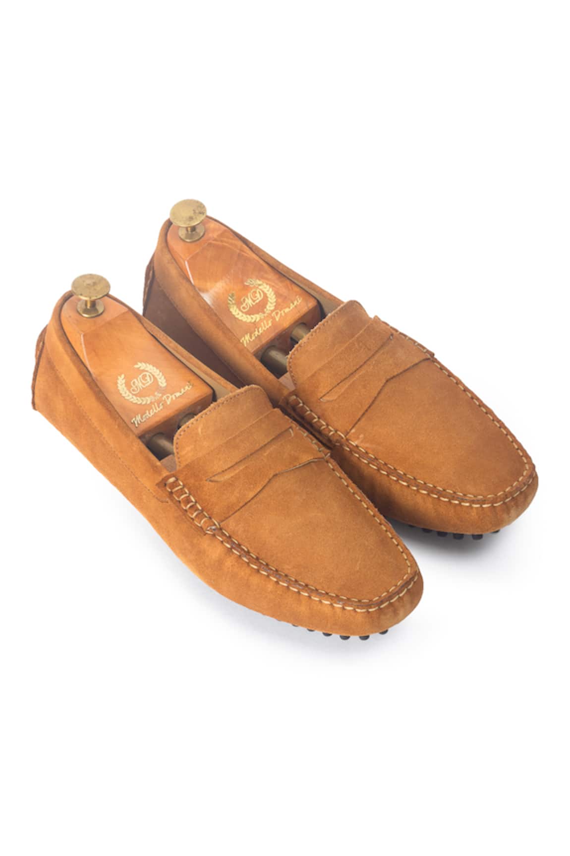 Domani Brown Gommino Suede Penny Loafers 