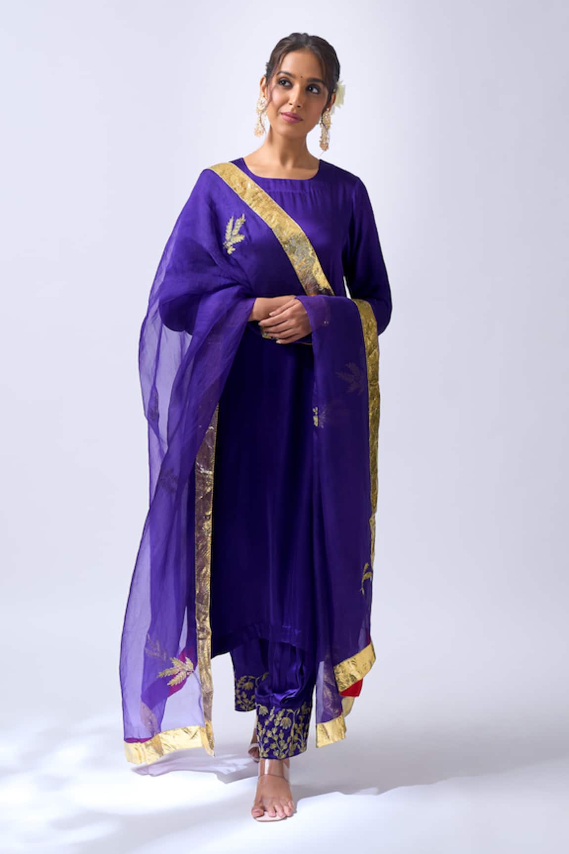 House Of Pink Vibrant Purple Kurta Salwar Dupatta Set 