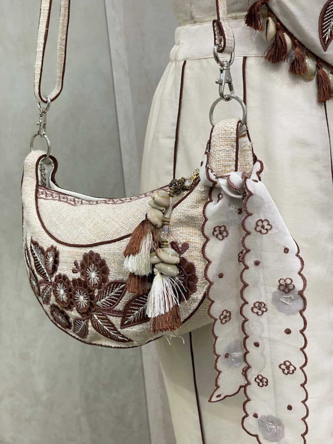 Kushani Petal Weave Satchel Bag 