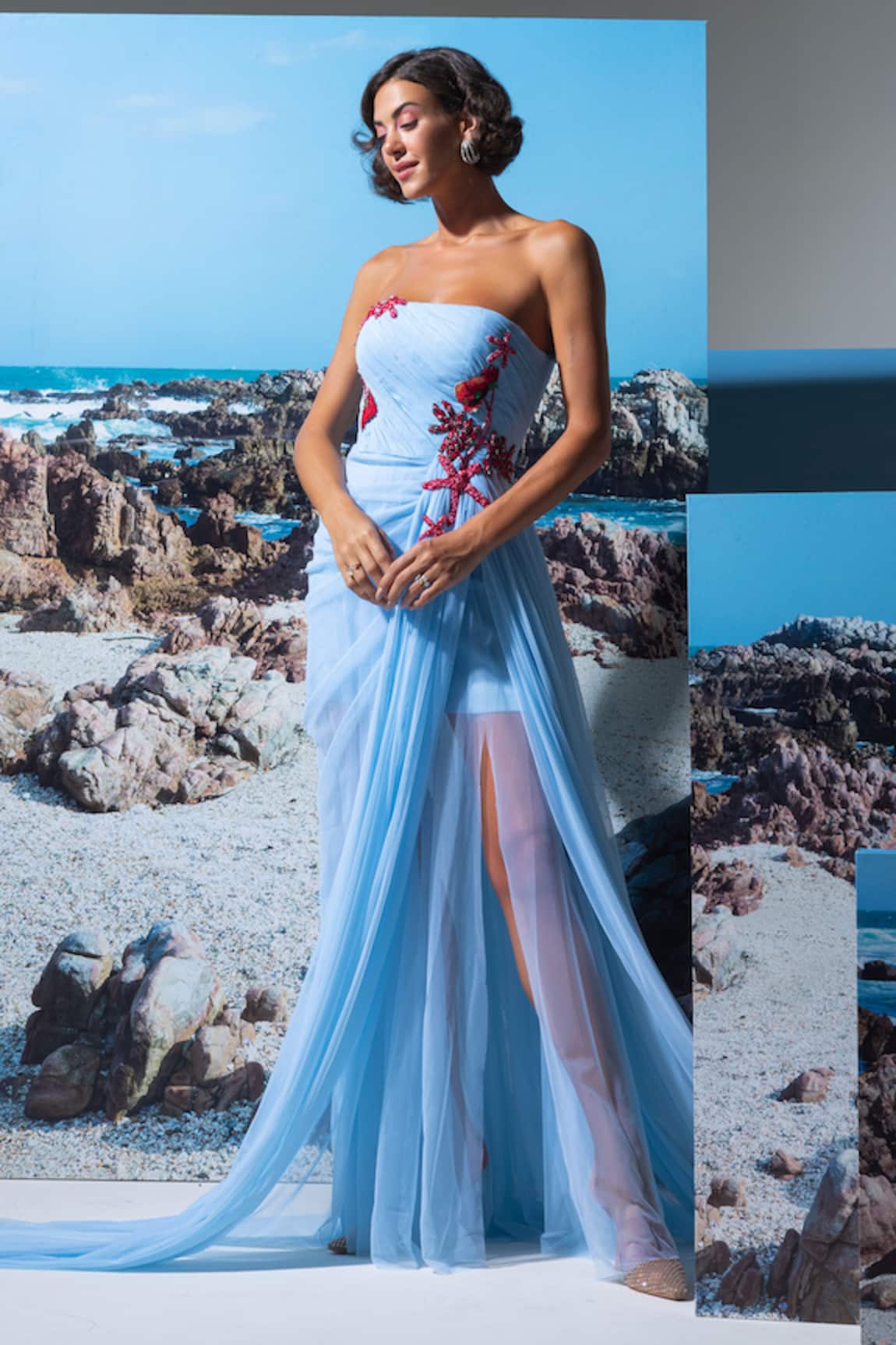 Nautanky Ice Blue Designer Dress 