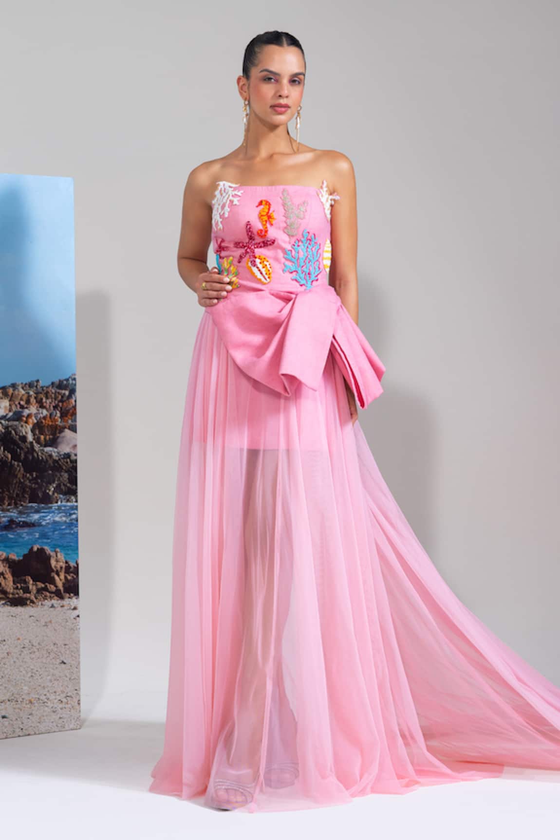 Nautanky Blush Pink Scuba Couture Dress 