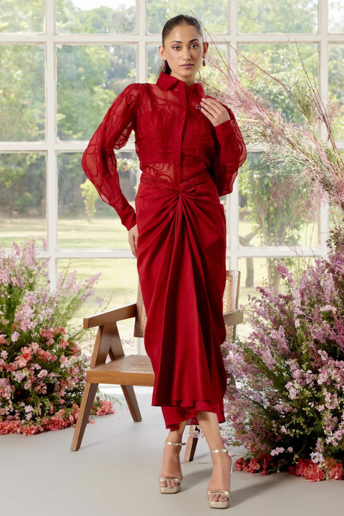Parul And Preyanka Designer Silk Organza & Chanderi Co-ord Set 