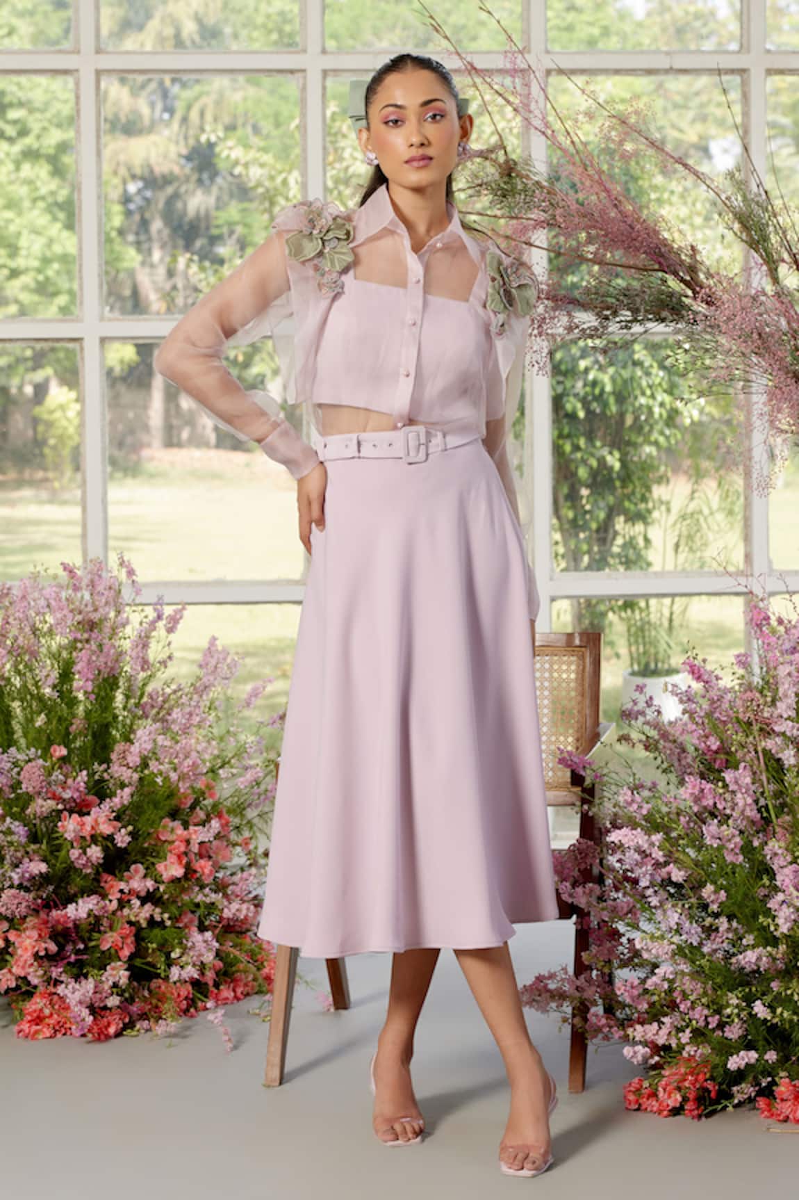 Parul And Preyanka 3D Flower Detail Co-ord Set 