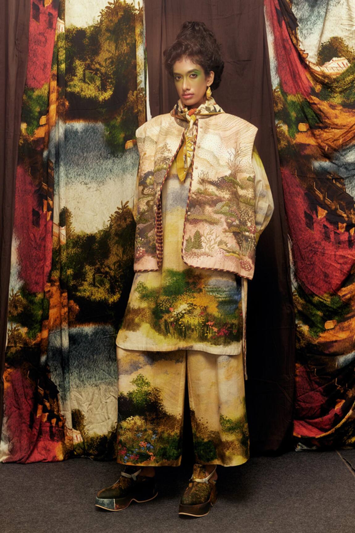 Til Multi Monet Kurta Set 